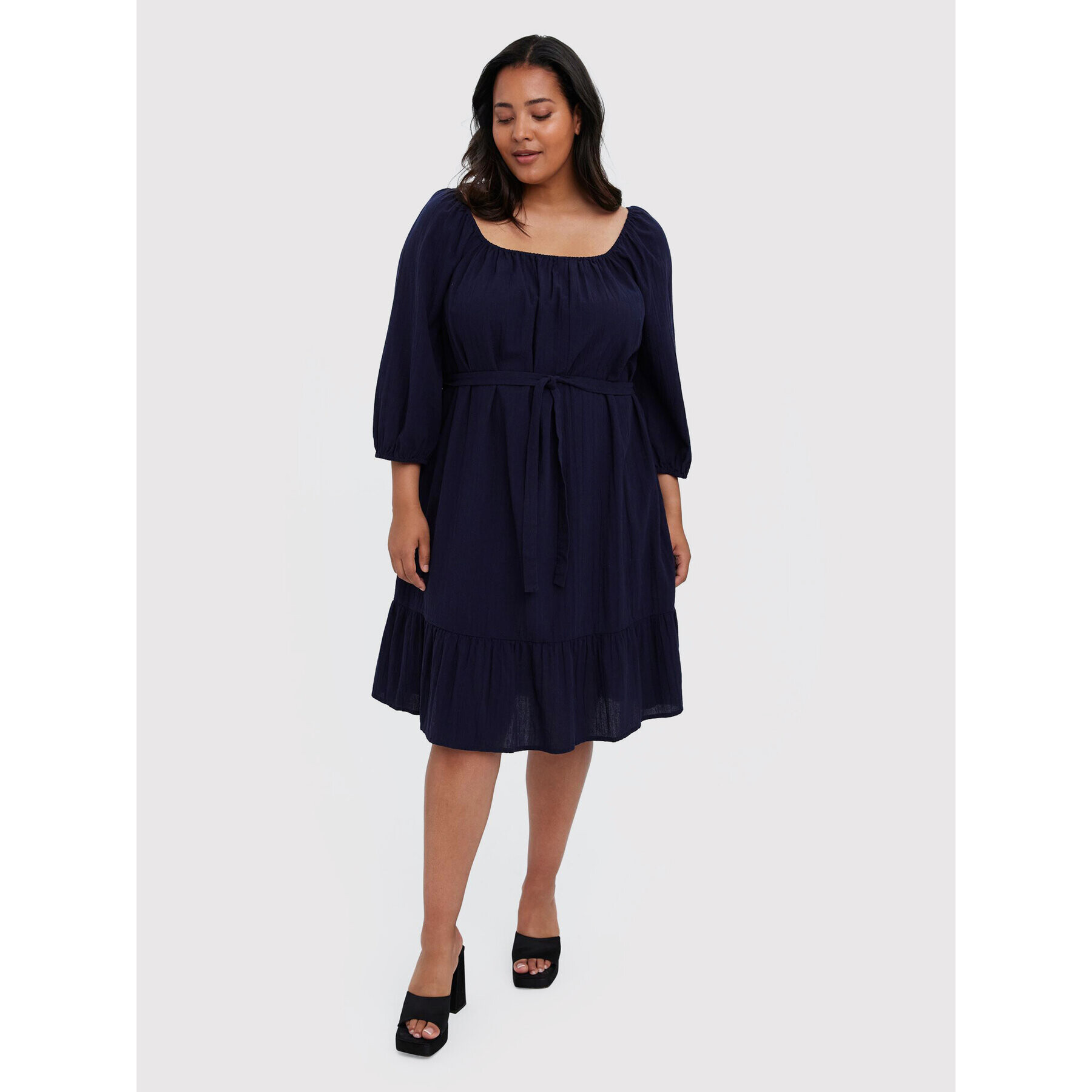 Vero Moda Curve Každodenní šaty Giana 10266024 Tmavomodrá Regular Fit - Pepit.cz