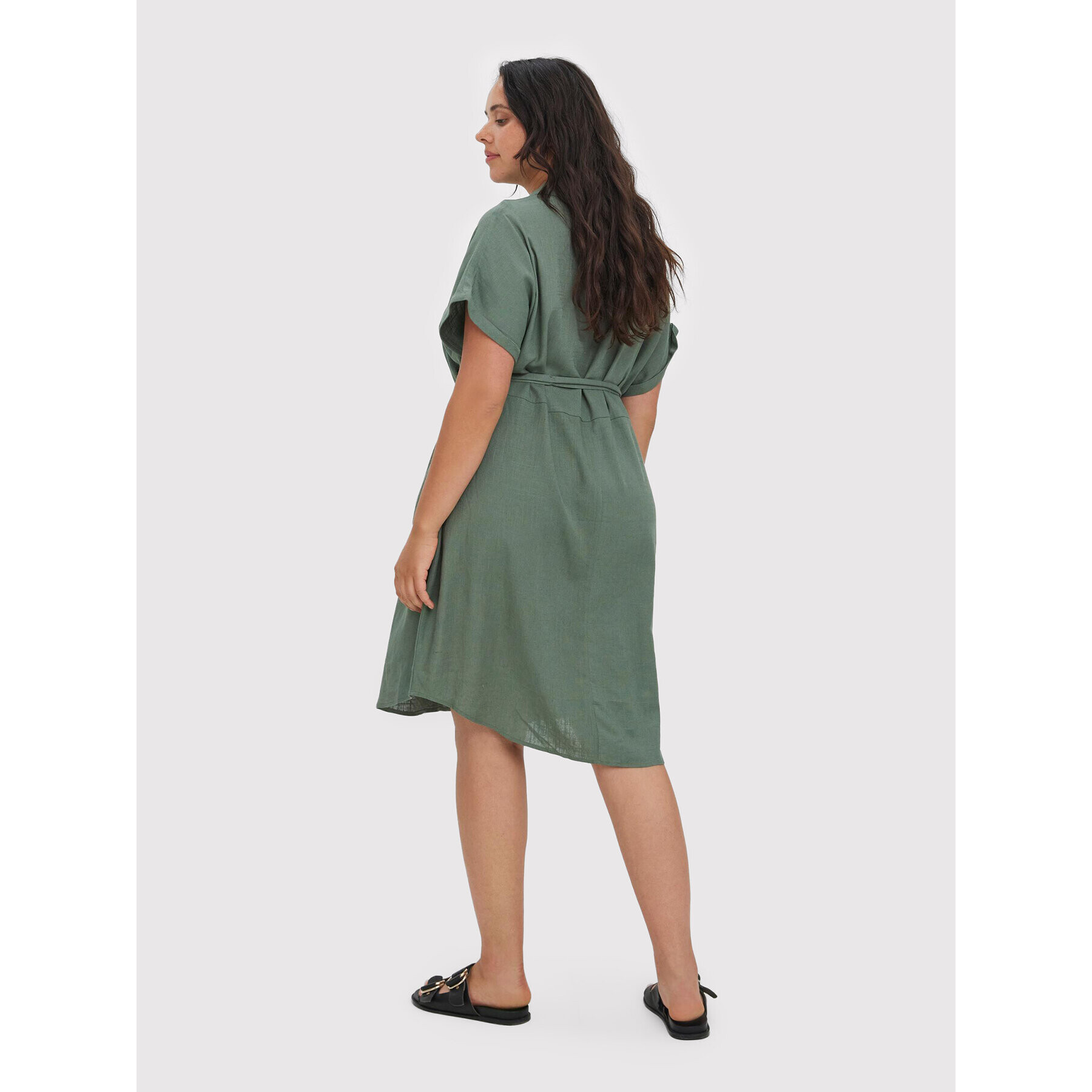 Vero Moda Curve Každodenní šaty Lailah 10266754 Zelená Regular Fit - Pepit.cz