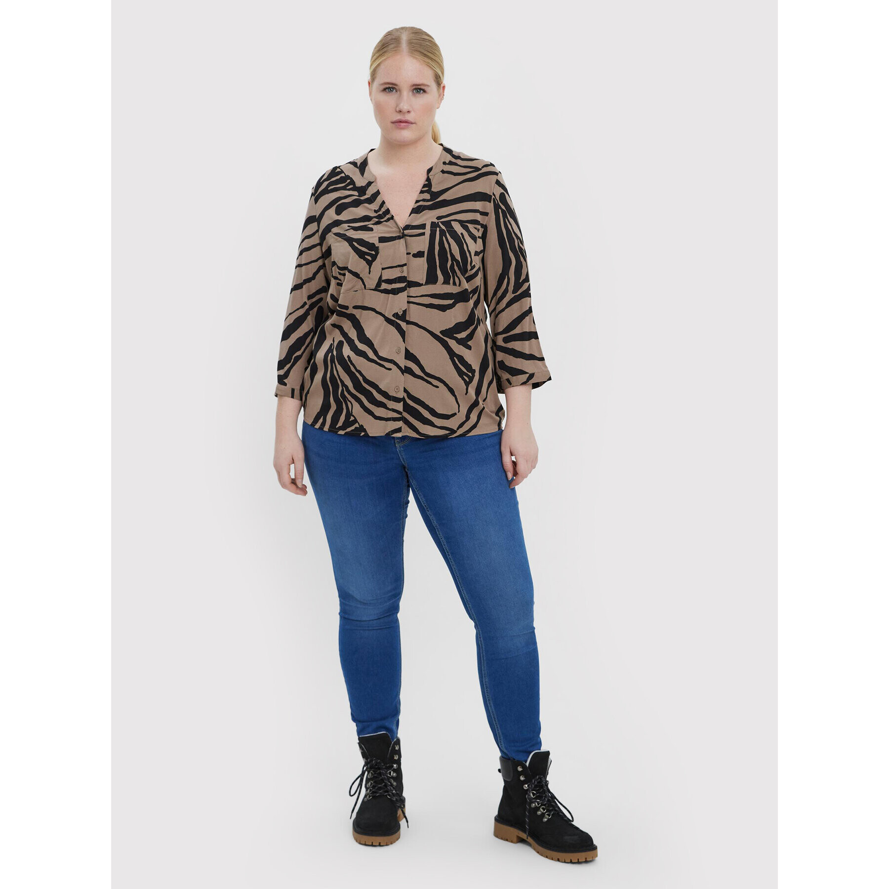 Vero Moda Curve Košile Zee 10257512 Hnědá Regular Fit - Pepit.cz