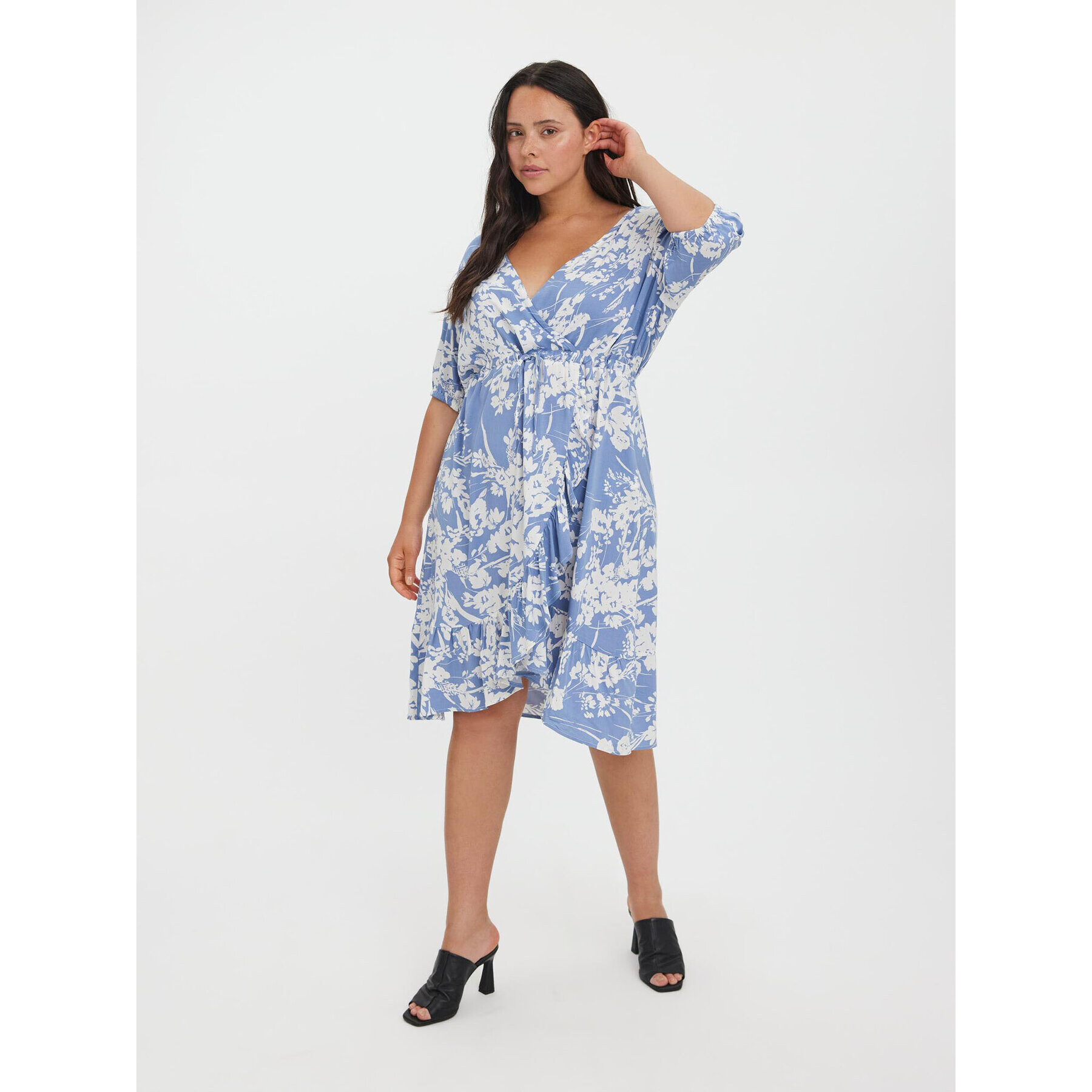 Vero Moda Curve Letní šaty Lexie 10266955 Modrá Regular Fit - Pepit.cz