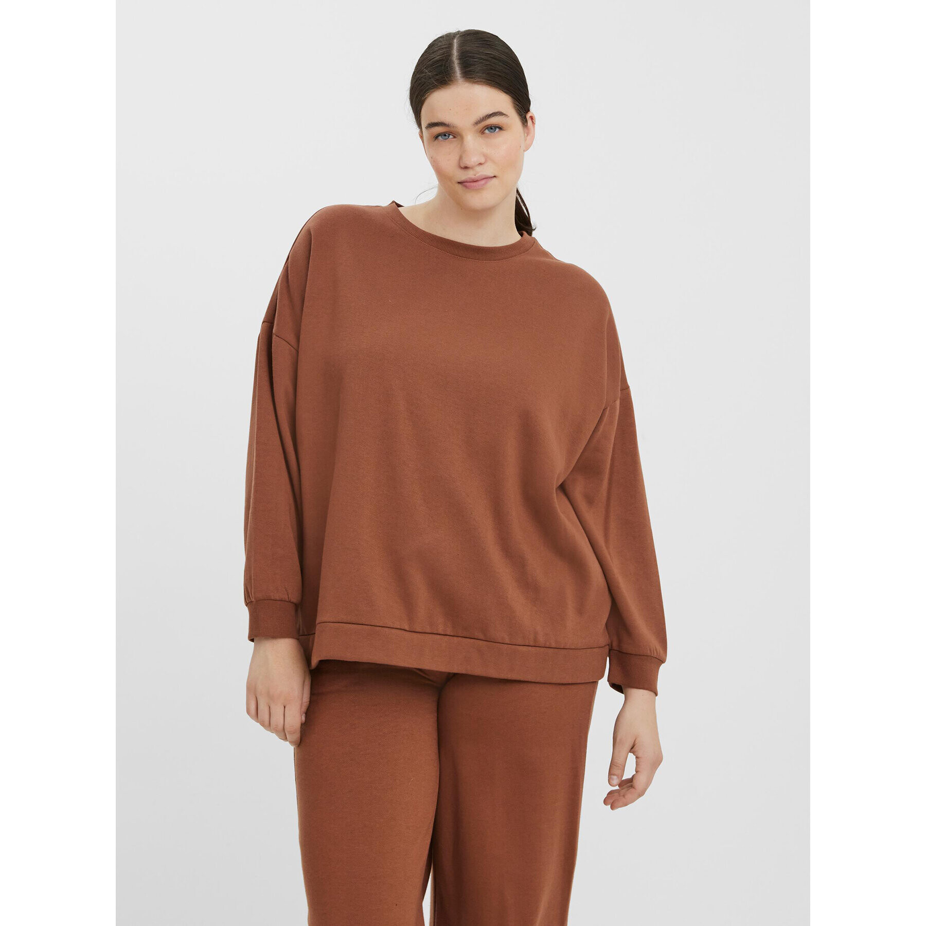 Vero Moda Curve Mikina Ea 10273013 Hnědá Oversize - Pepit.cz