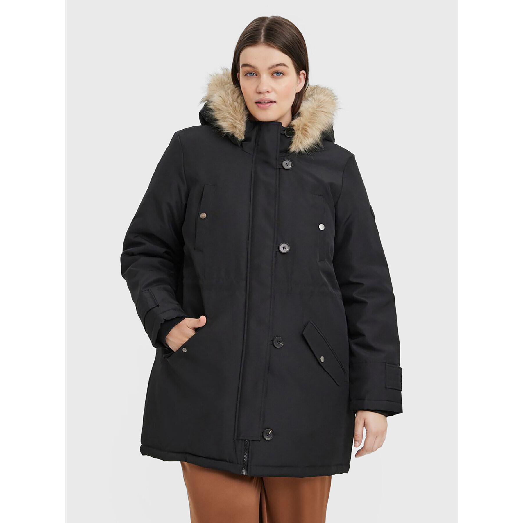 Vero Moda Curve Parka Storm 10276474 Černá Regular Fit - Pepit.cz