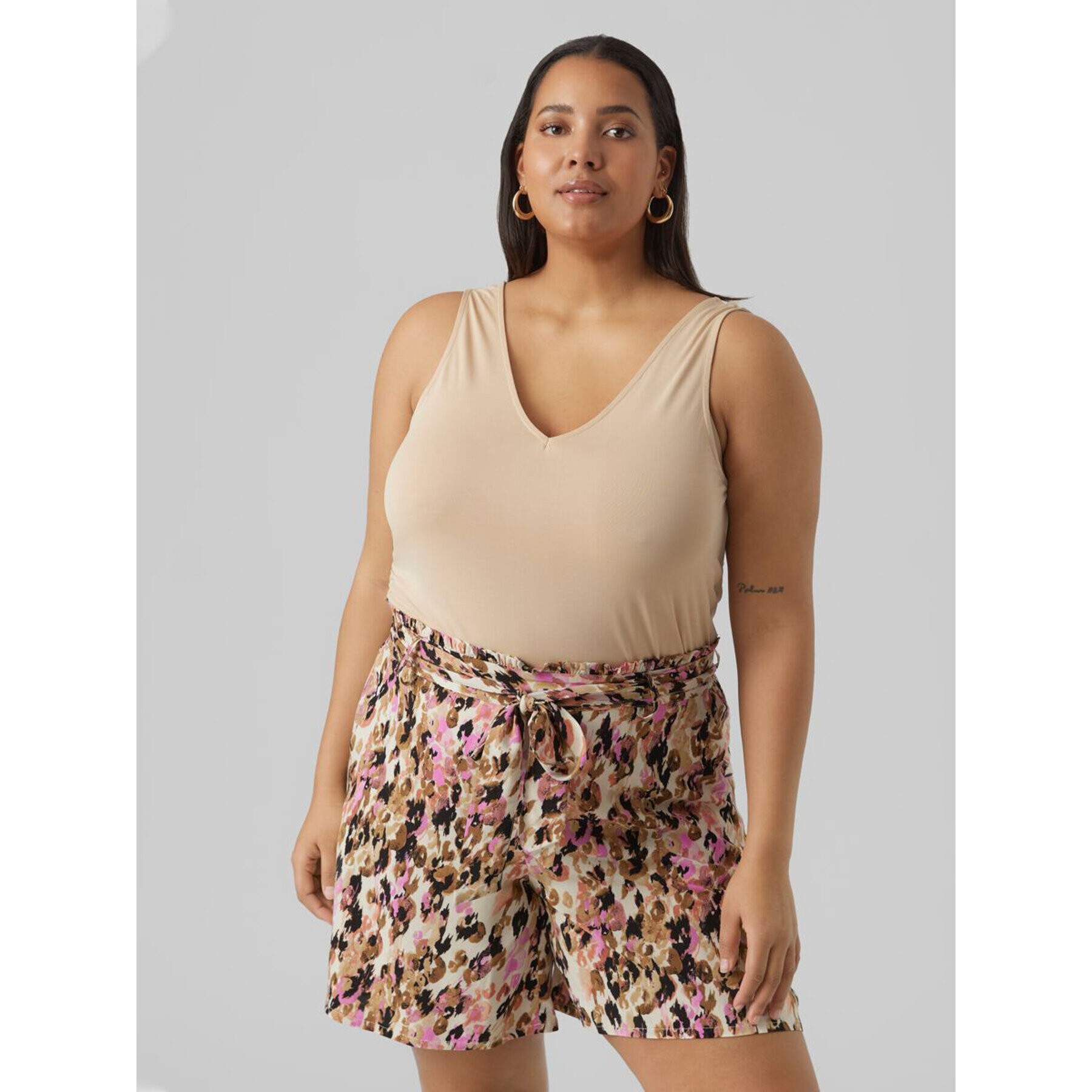 Vero Moda Curve Top 10294299 Hnědá Regular Fit - Pepit.cz