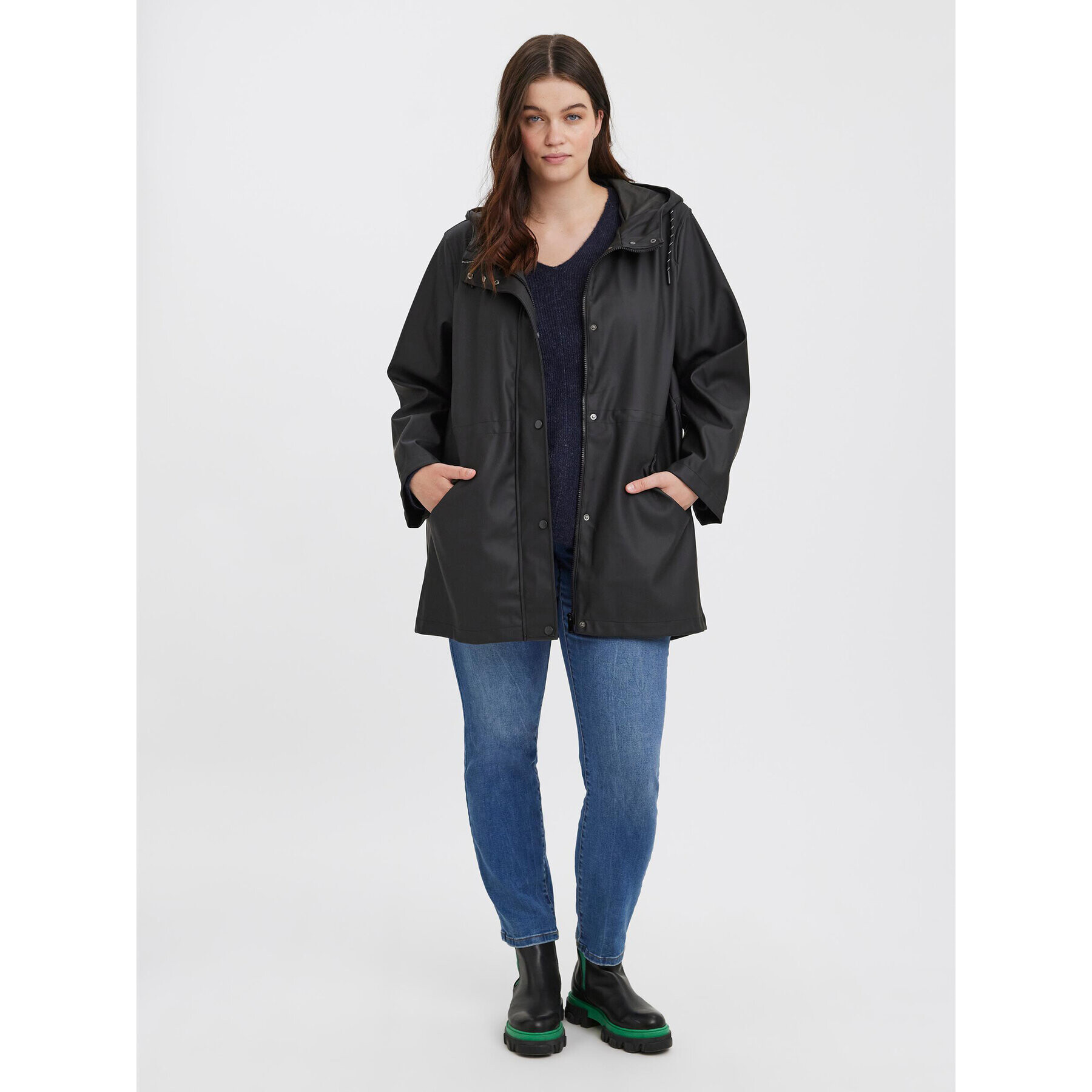 Vero Moda Curve Větrovka Malou 10258070 Černá Regular Fit - Pepit.cz