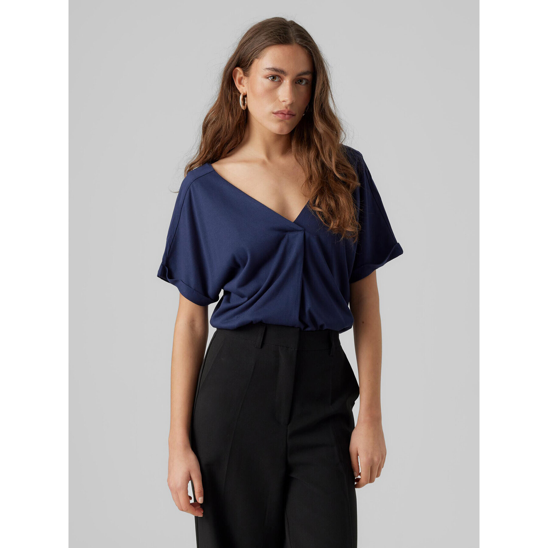 Vero Moda Halenka Flia 10288373 Tmavomodrá Wide Fit - Pepit.cz