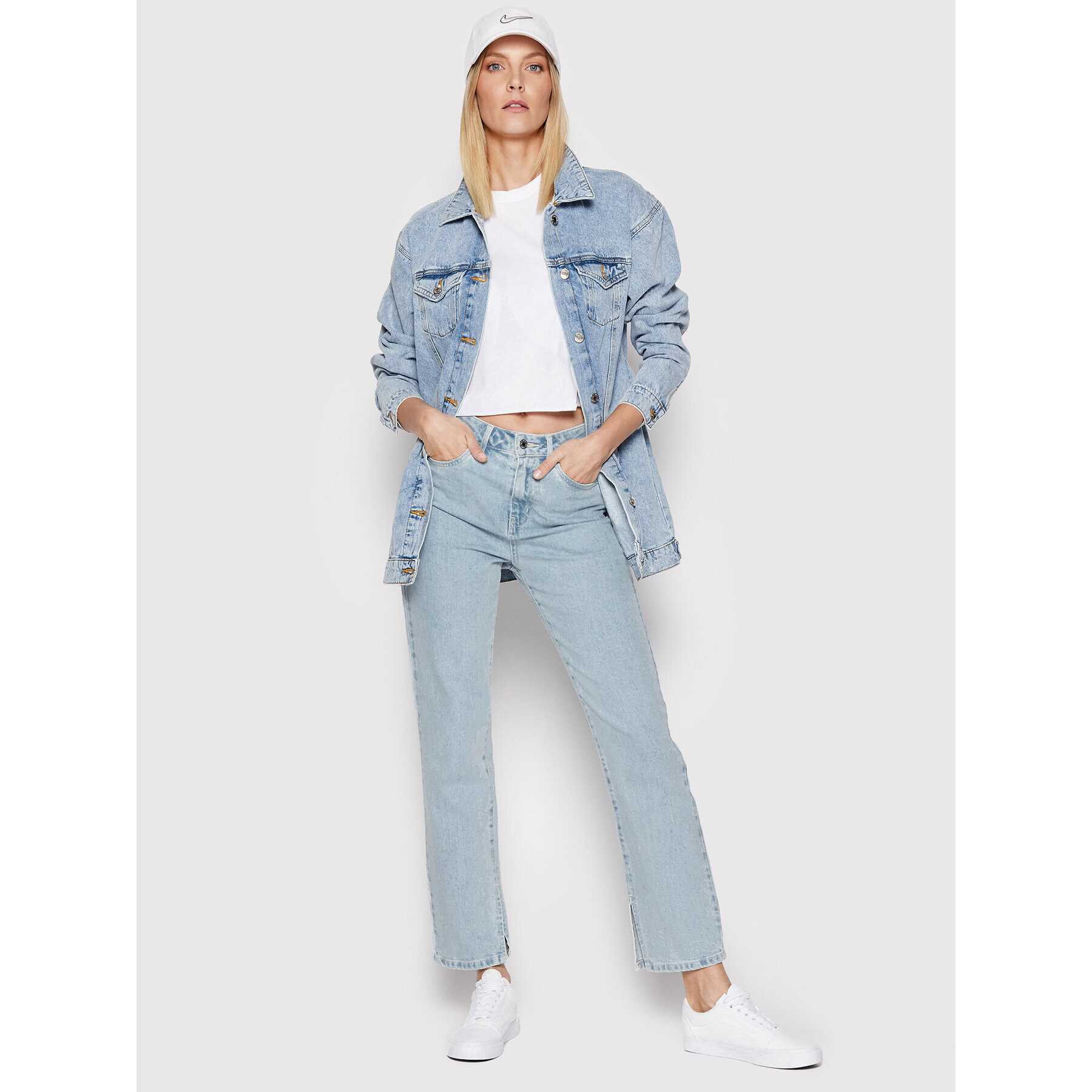 Vero Moda Jeansová bunda Olivia 10261628 Modrá Relaxed Fit - Pepit.cz