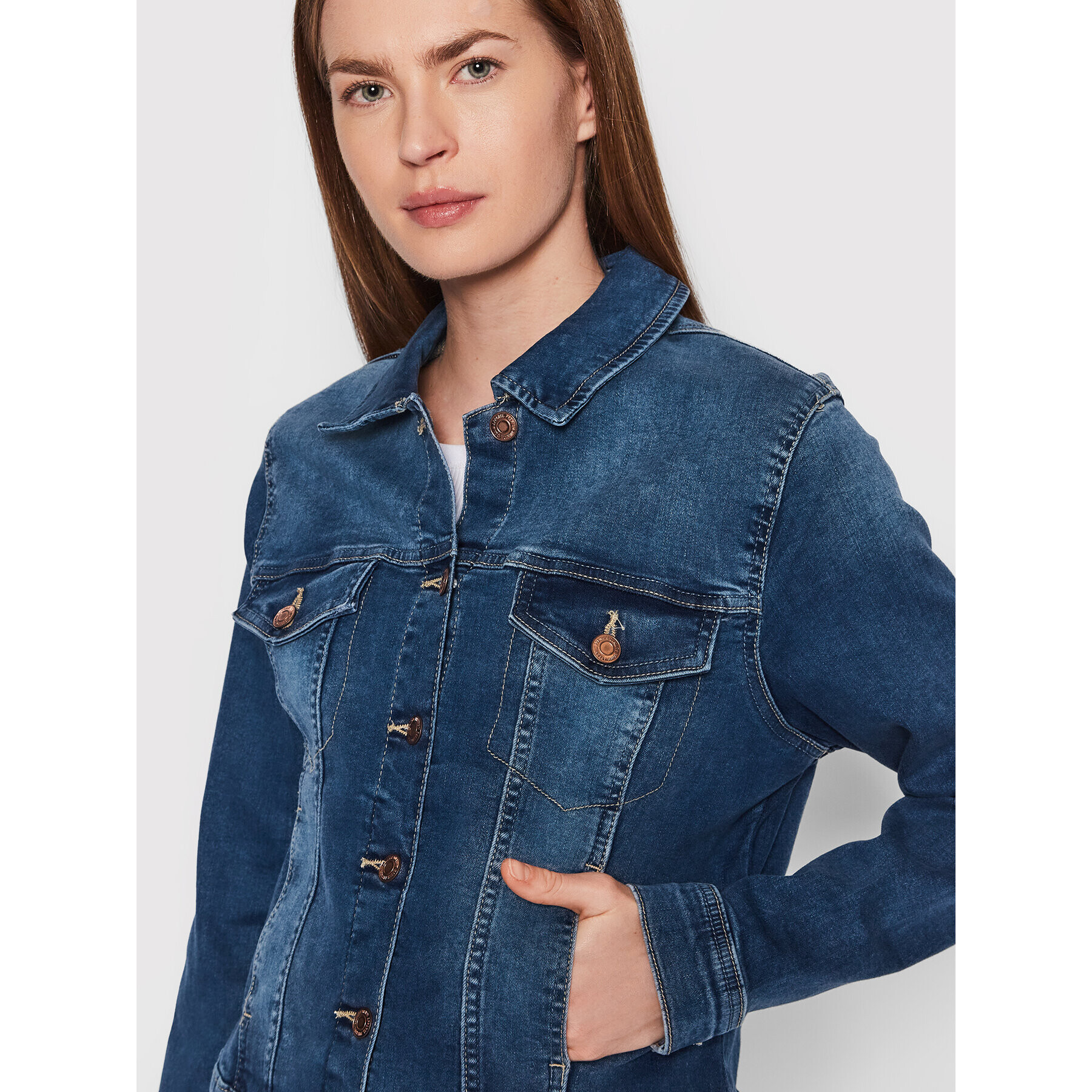 Vero Moda Jeansová bunda Tine 10248564 Modrá Regular Fit - Pepit.cz