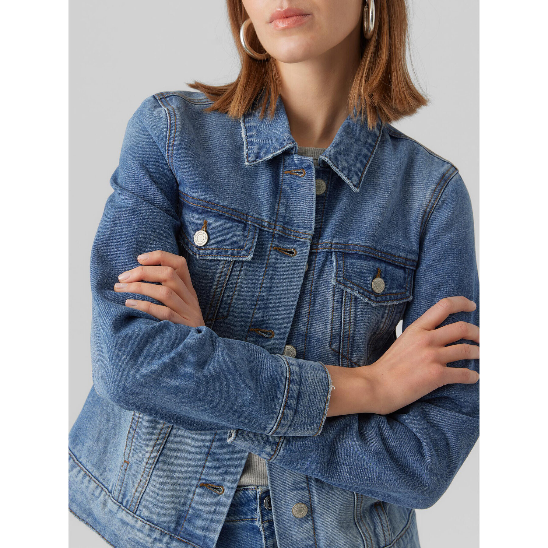 Vero Moda Jeansová bunda Zorica 10279789 Modrá Regular Fit - Pepit.cz