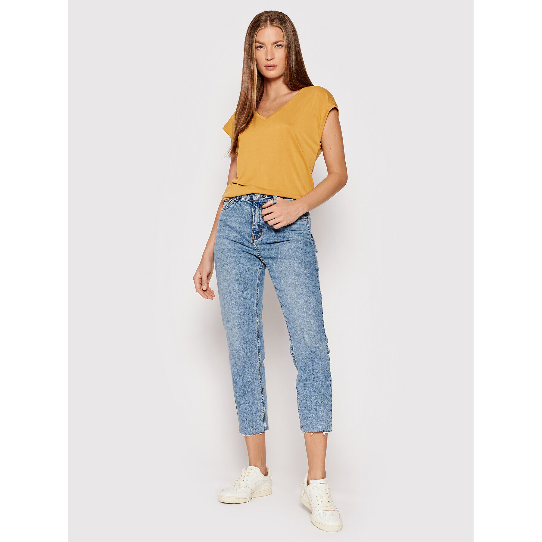 Vero Moda Jeansy Brenda 10247009 Modrá Straight Fit - Pepit.cz