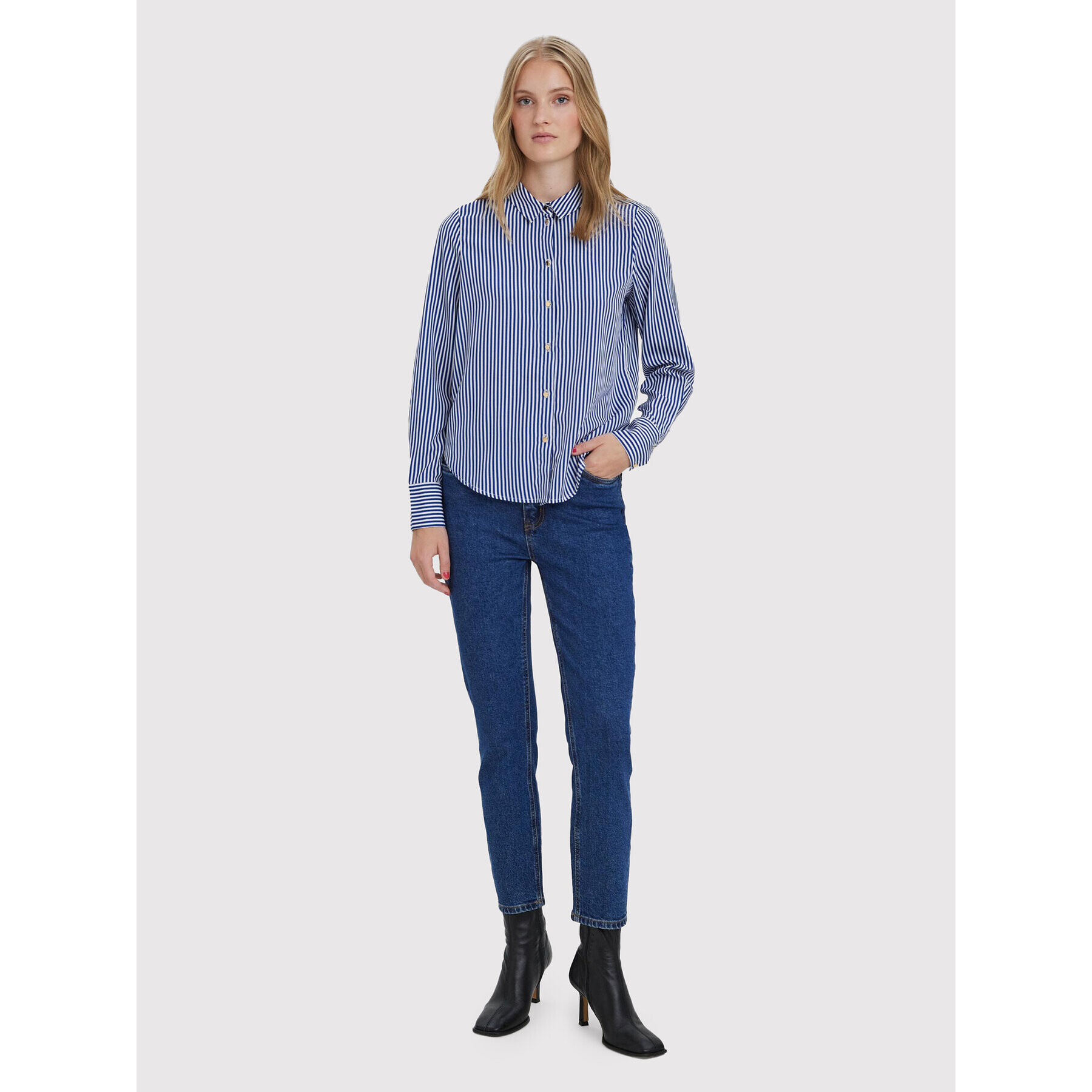 Vero Moda Jeansy Brenda 10268434 Tmavomodrá Straight Fit - Pepit.cz