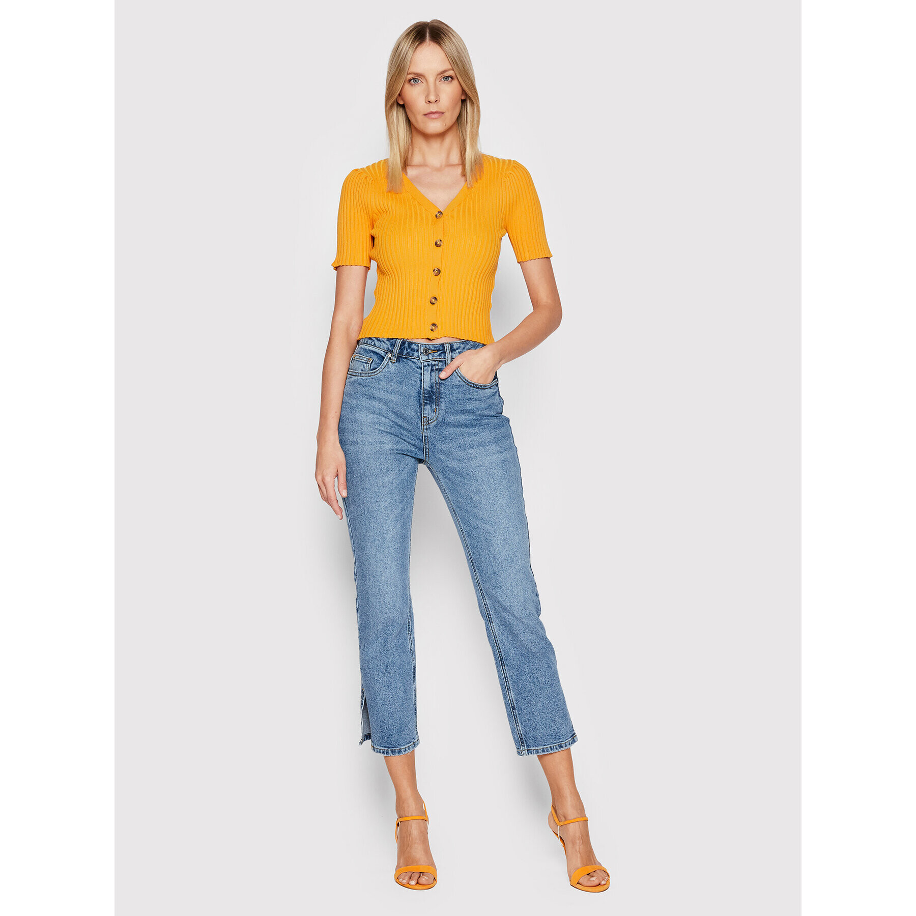 Vero Moda Jeansy Ellie 10261487 Modrá Regular Fit - Pepit.cz