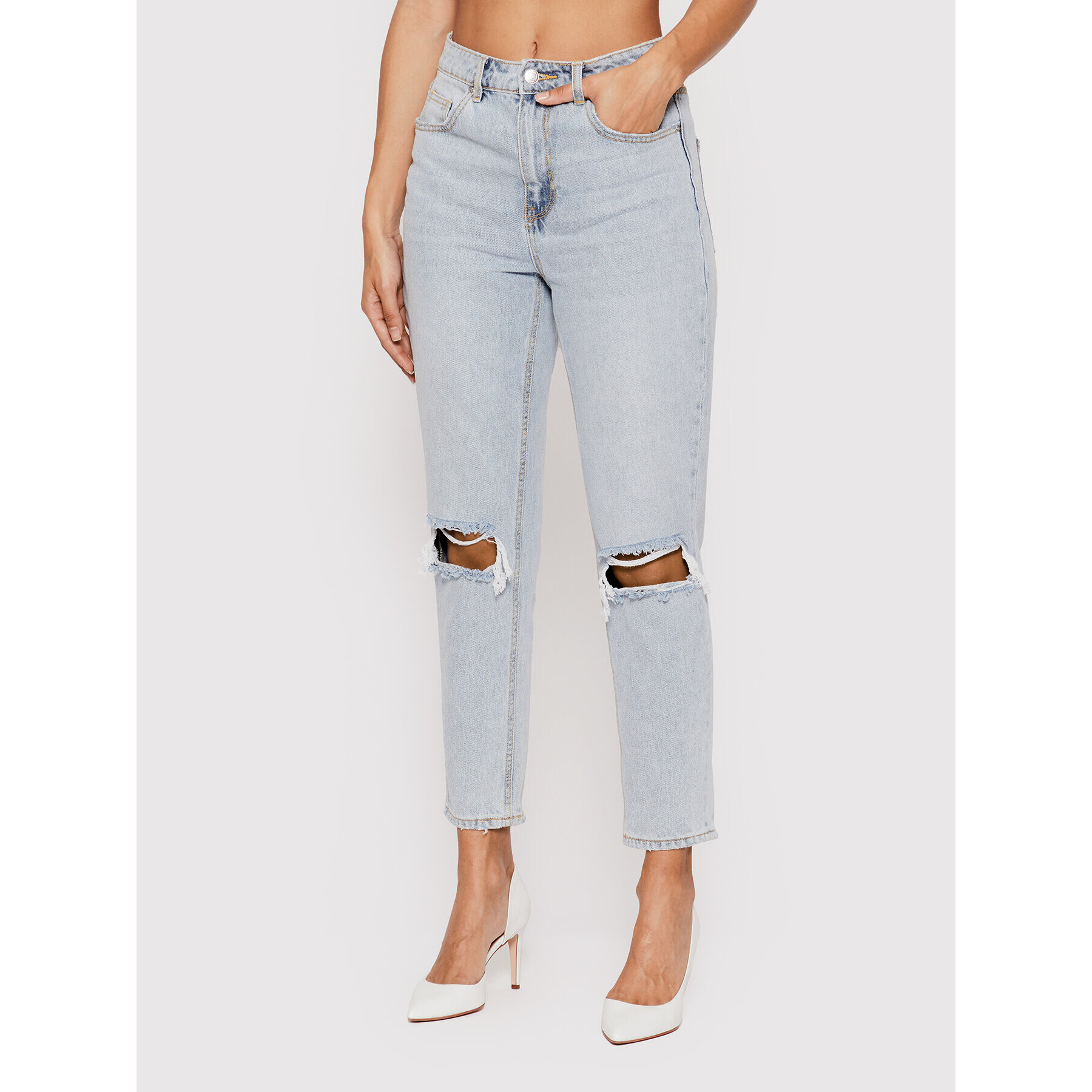 Vero Moda Jeansy Joana 10263961 Modrá Mom Fit - Pepit.cz