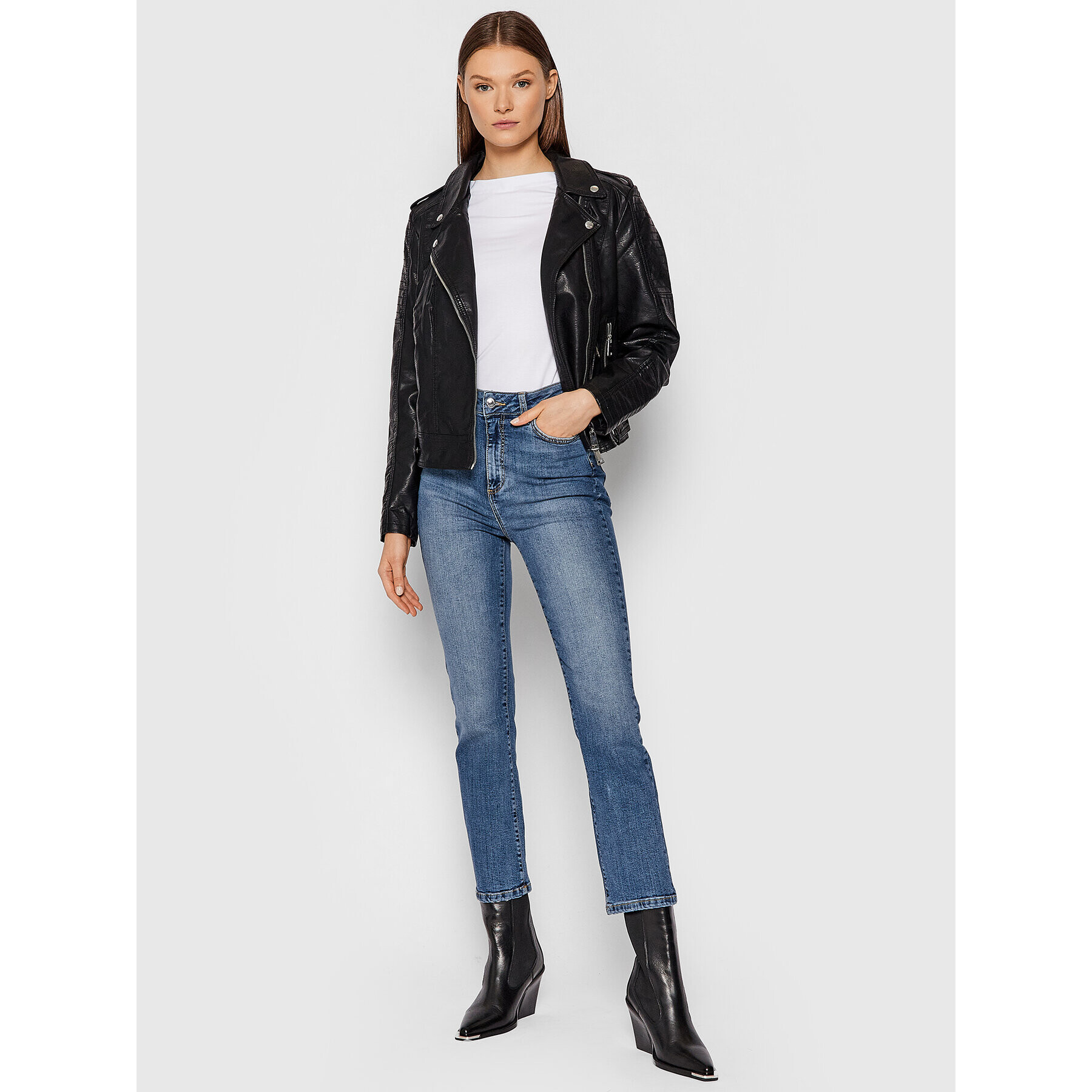 Vero Moda Jeansy Stella 10262737 Tmavomodrá Regular Fit - Pepit.cz