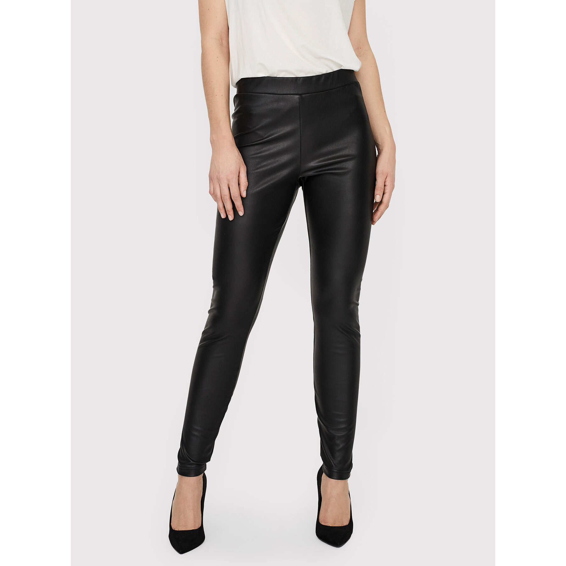 Vero Moda Kalhoty z imitace kůže Gaya 10257164 Černá Skinny Fit - Pepit.cz