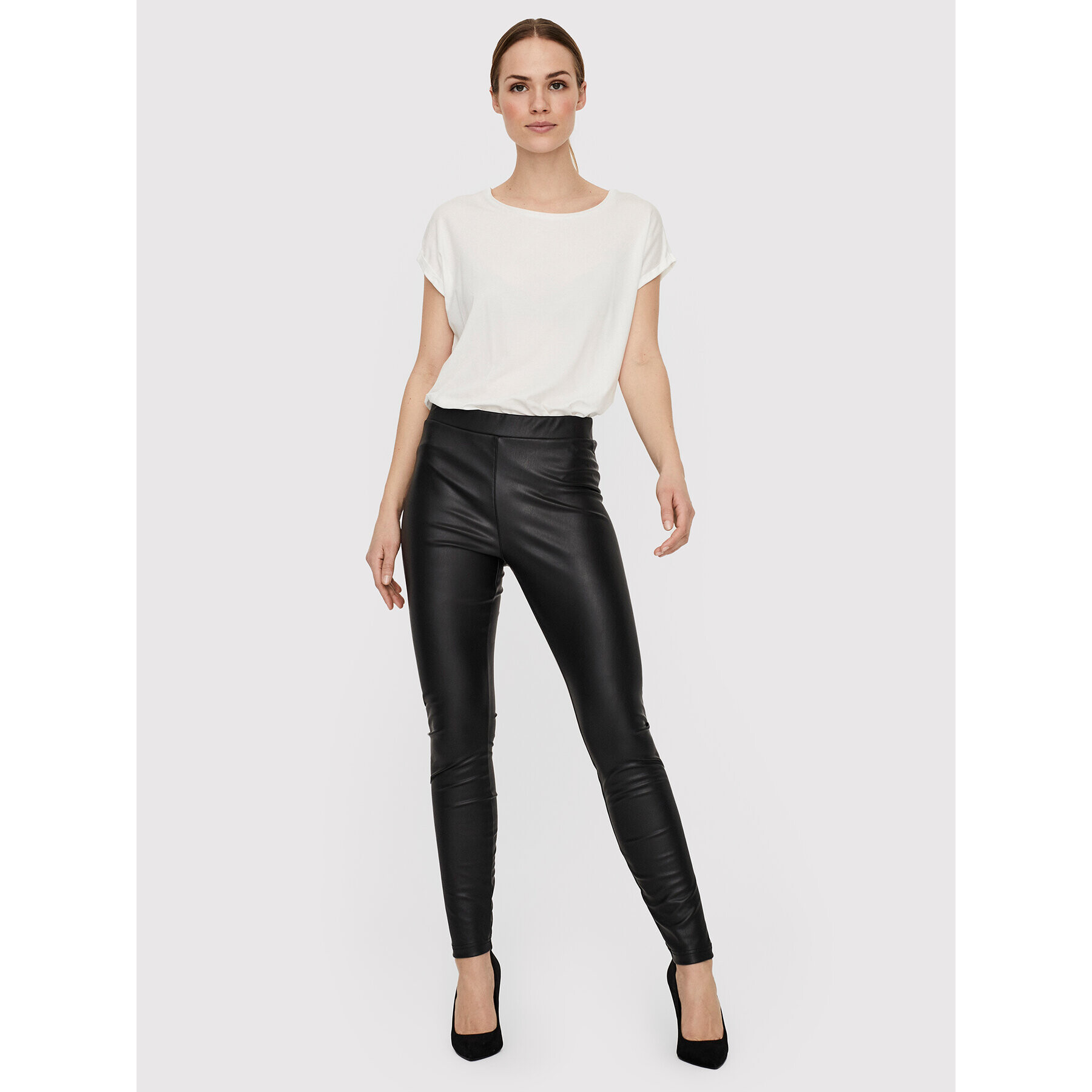 Vero Moda Kalhoty z imitace kůže Gaya 10257164 Černá Skinny Fit - Pepit.cz