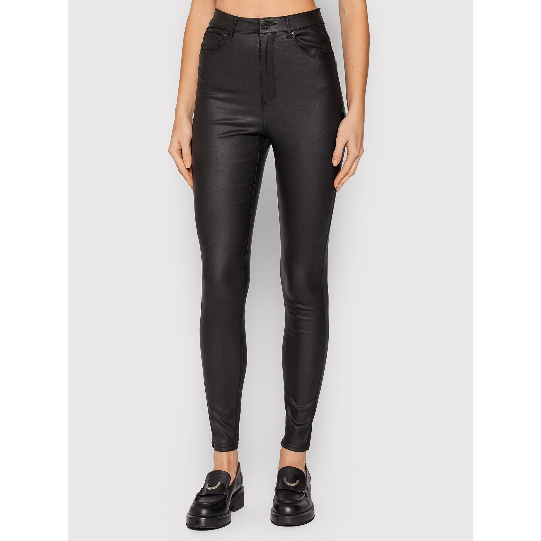 Vero Moda Kalhoty z imitace kůže Loa 10234919 Černá Skinny Fit - Pepit.cz