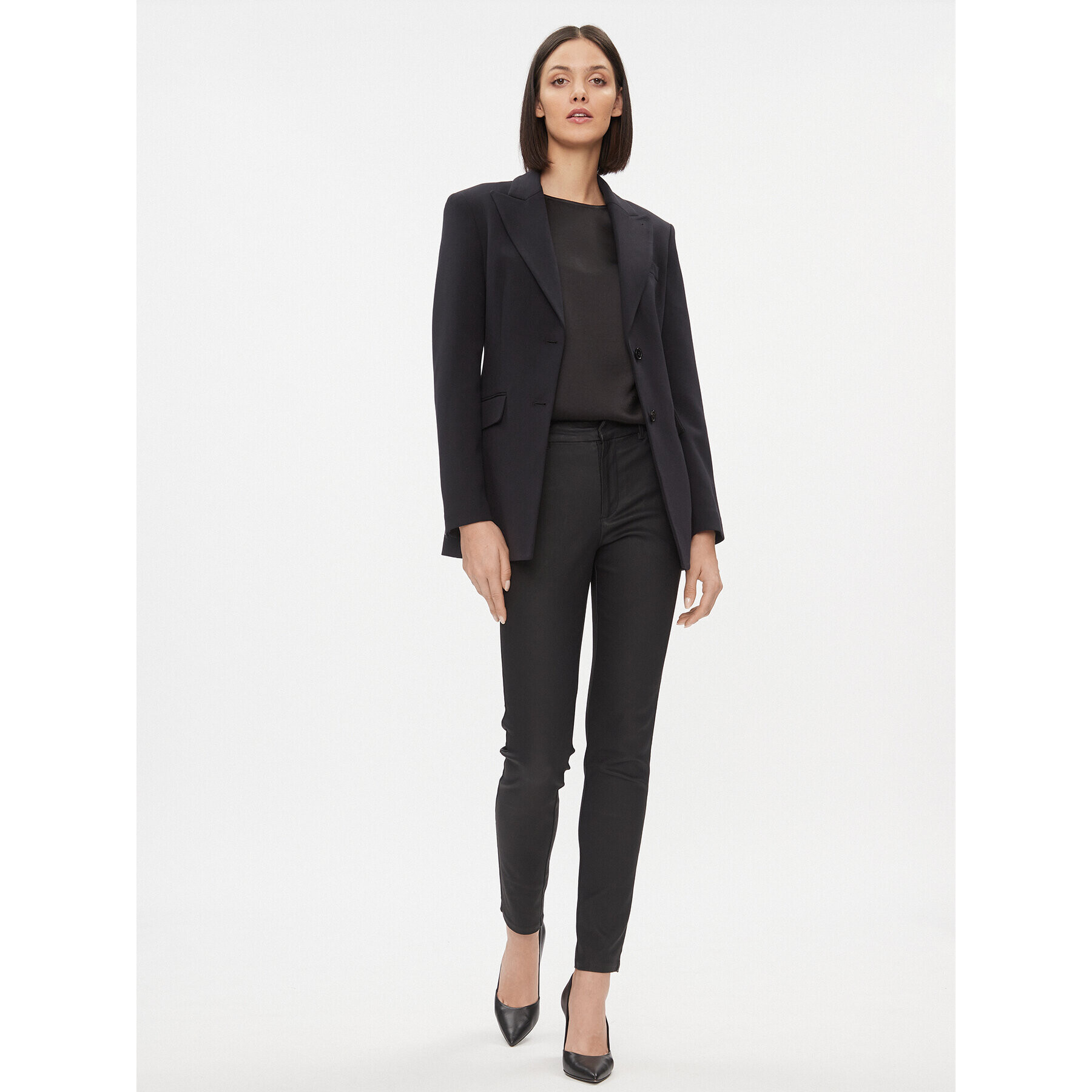 Vero Moda Kalhoty z materiálu 10221336 Černá Slim Fit - Pepit.cz