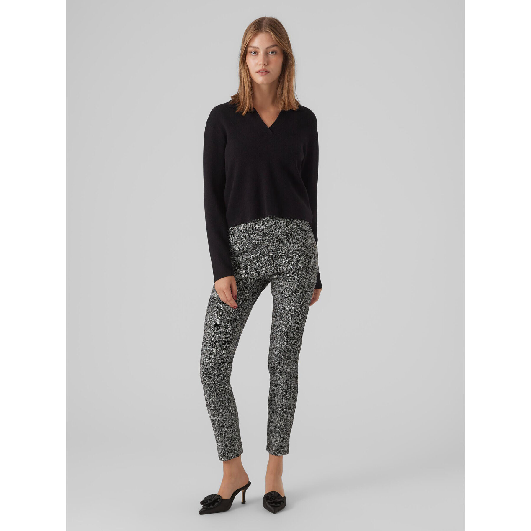 Vero Moda Kalhoty z materiálu 10294377 Šedá Slim Fit - Pepit.cz