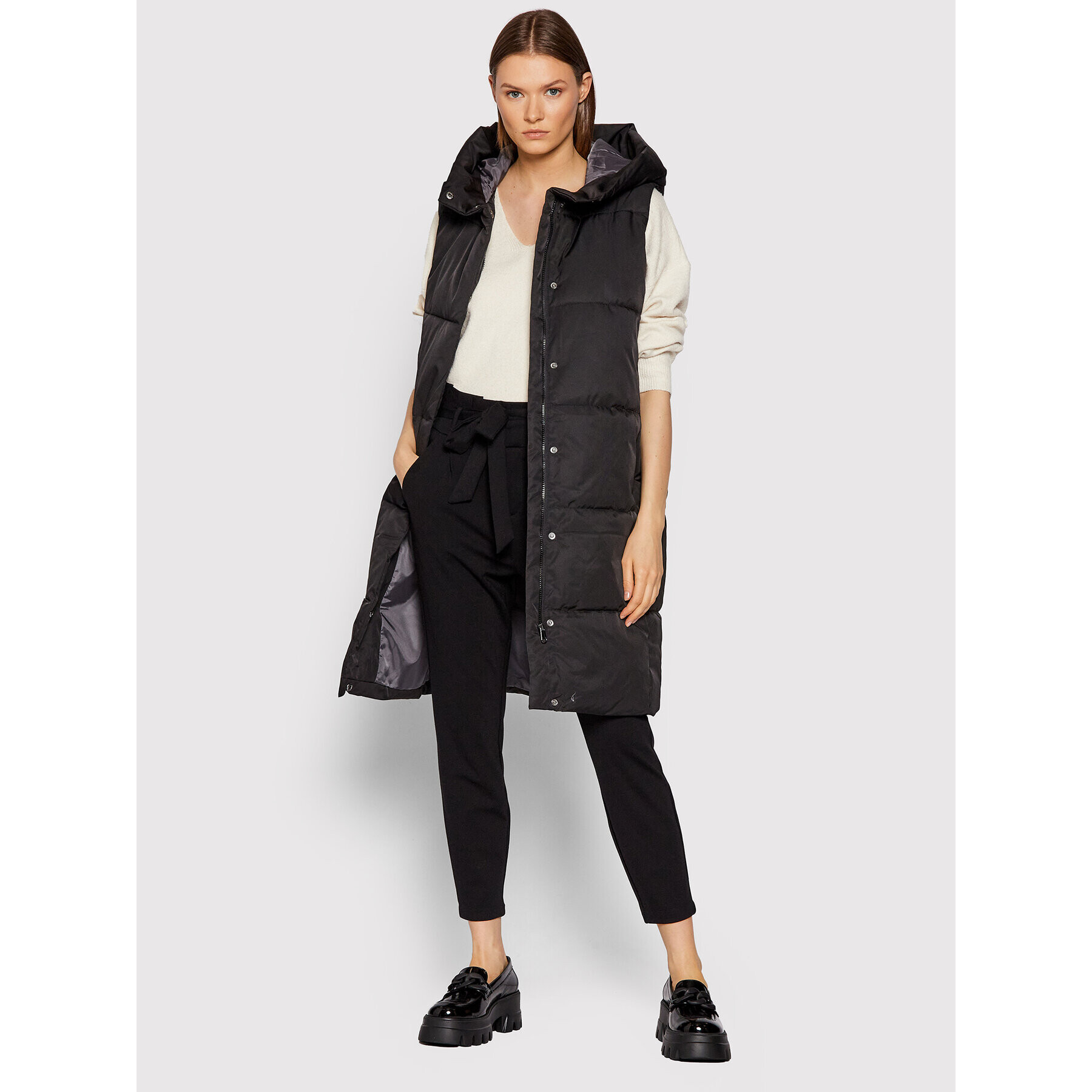 Vero Moda Kalhoty z materiálu Eva 10205932 Černá Relaxed Fit - Pepit.cz