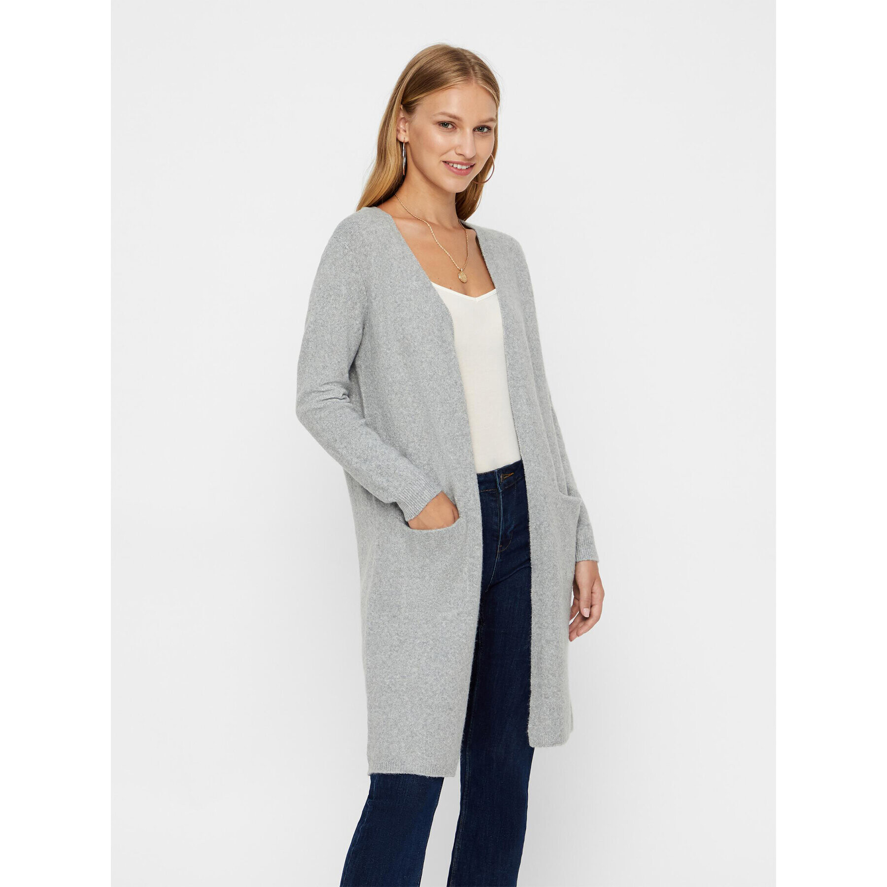 Vero Moda Kardigan 10215434 Šedá Regular Fit - Pepit.cz