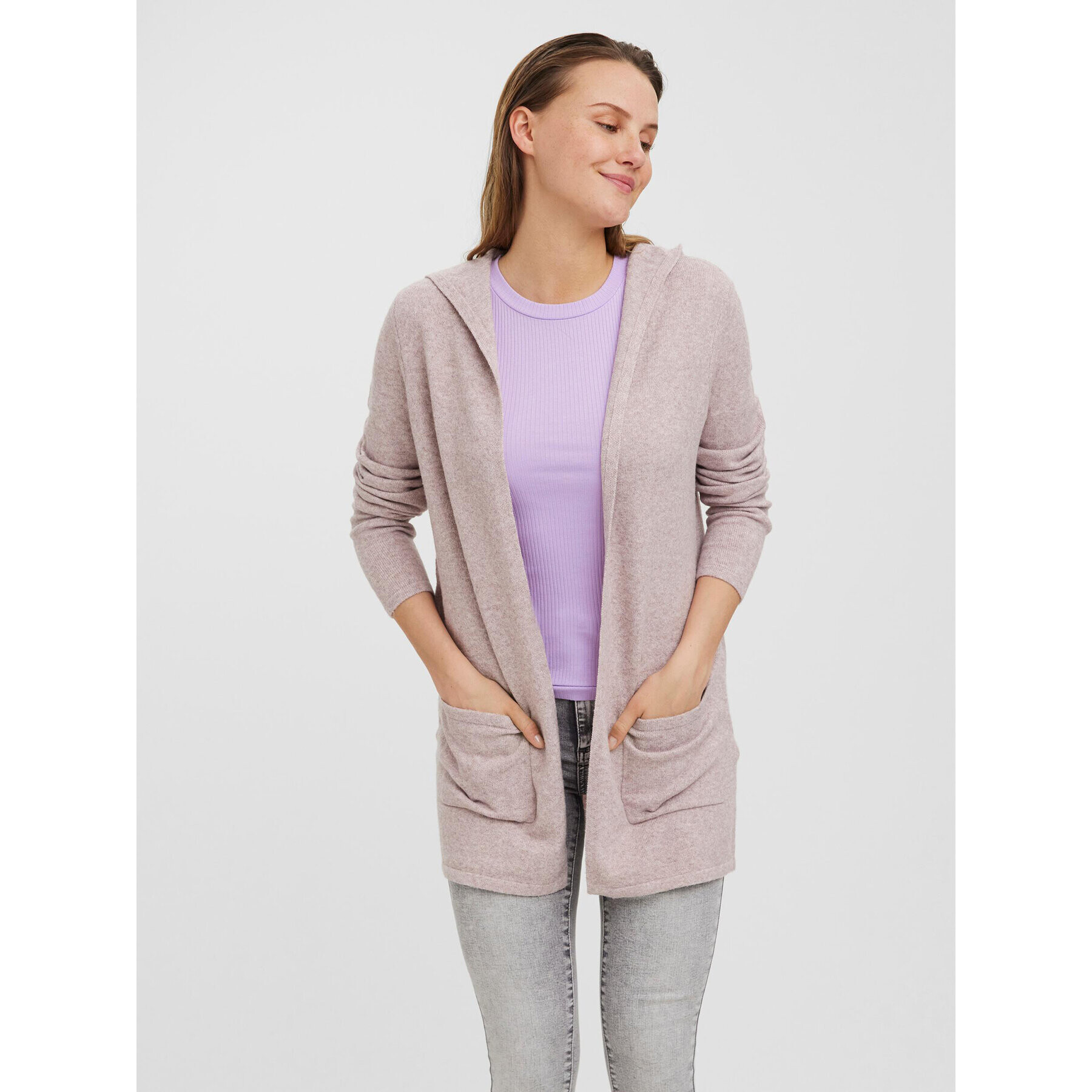 Vero Moda Kardigan 10235948 Růžová Regular Fit - Pepit.cz