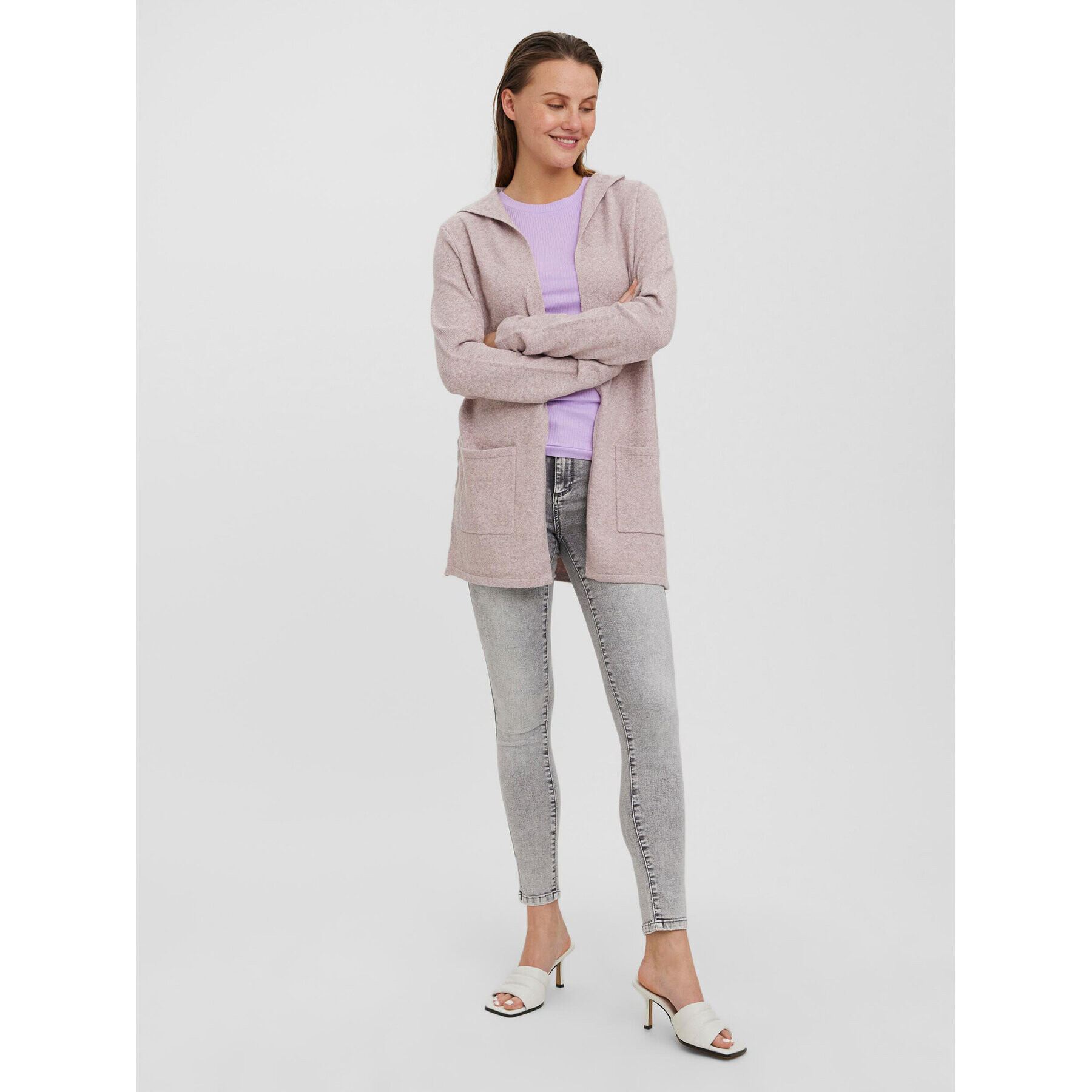 Vero Moda Kardigan 10235948 Růžová Regular Fit - Pepit.cz