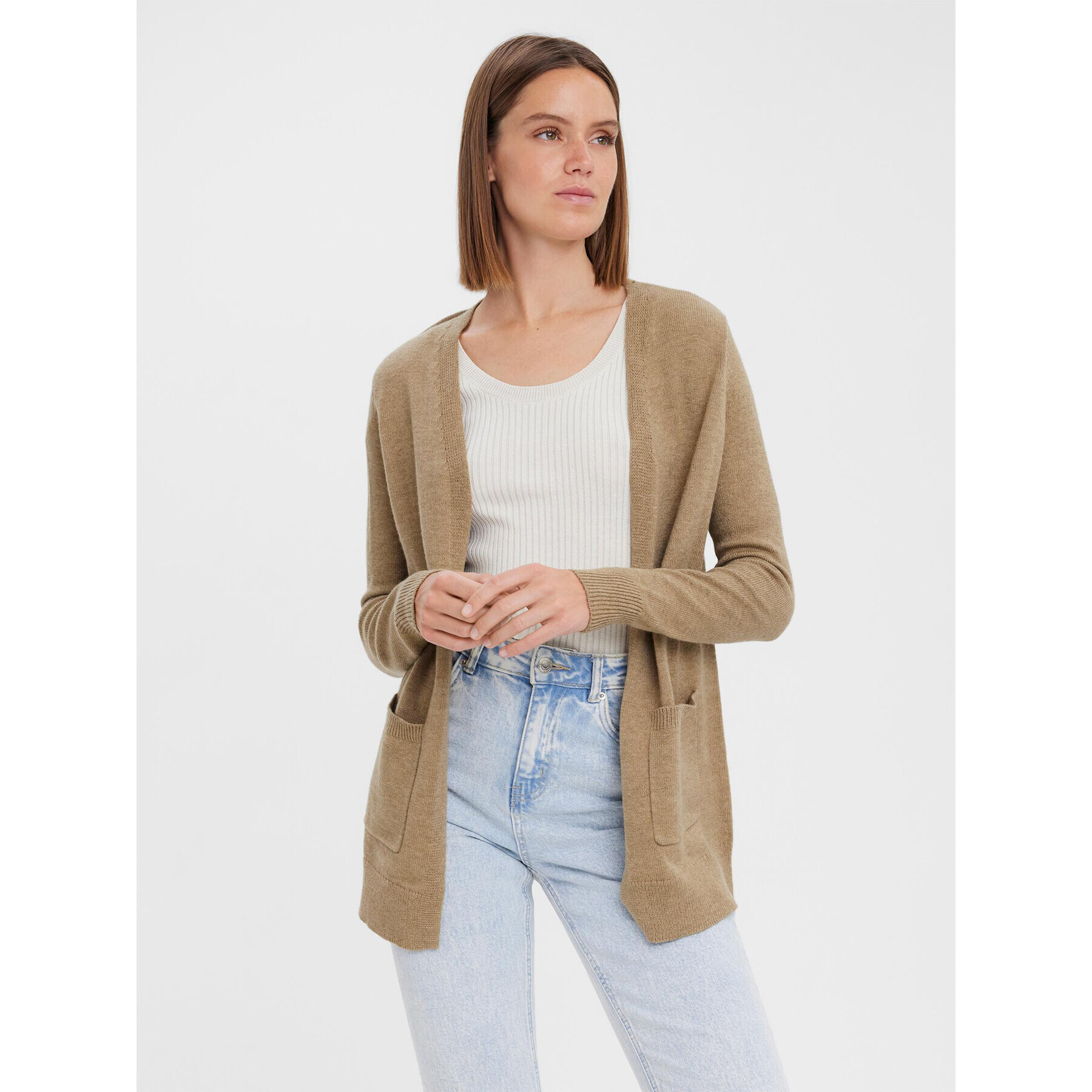 Vero Moda Kardigan 10269434 Béžová Regular Fit - Pepit.cz