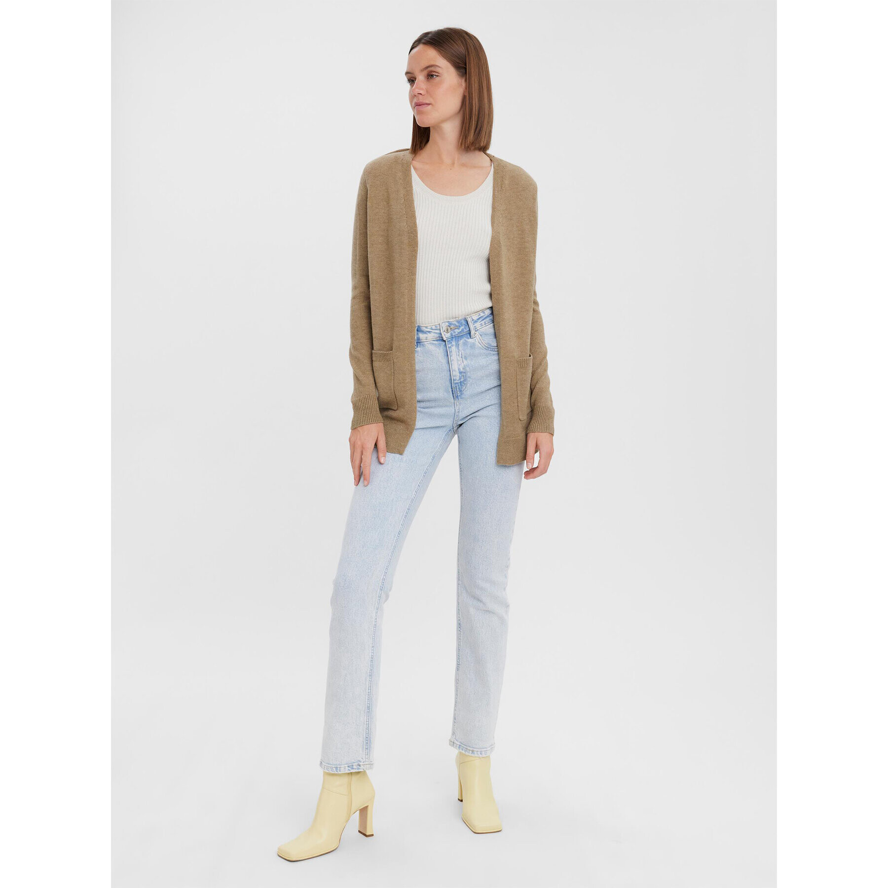 Vero Moda Kardigan 10269434 Béžová Regular Fit - Pepit.cz