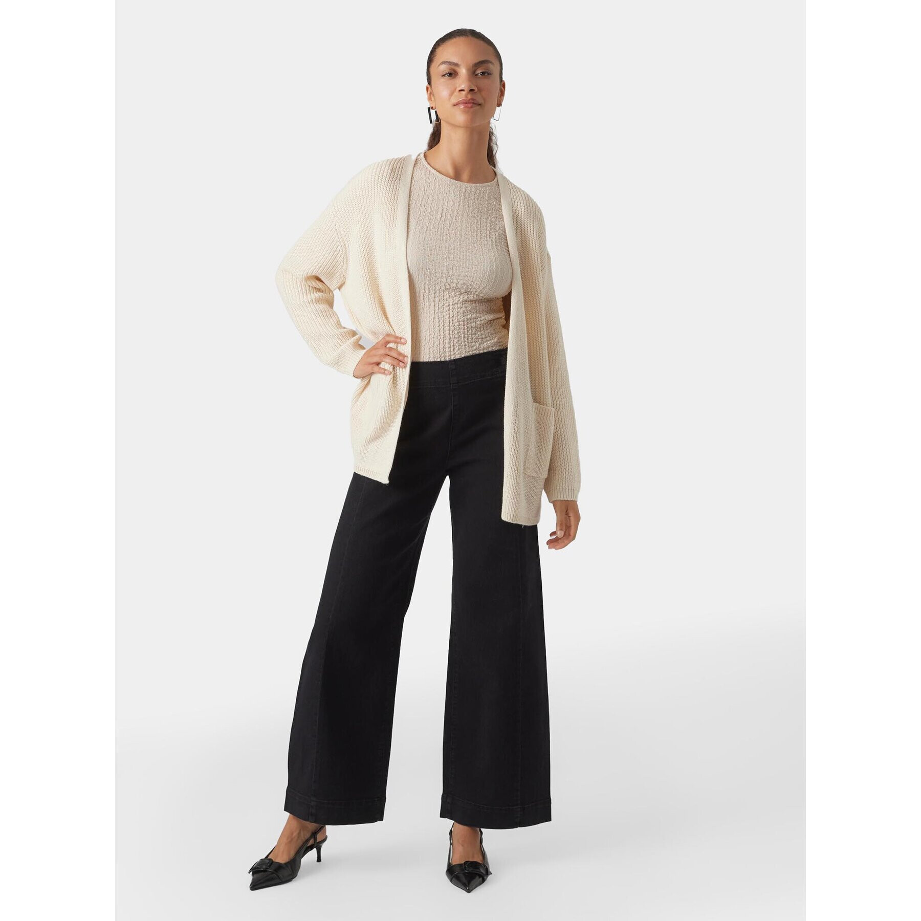 Vero Moda Kardigan Fabulous 10297806 Béžová Regular Fit - Pepit.cz