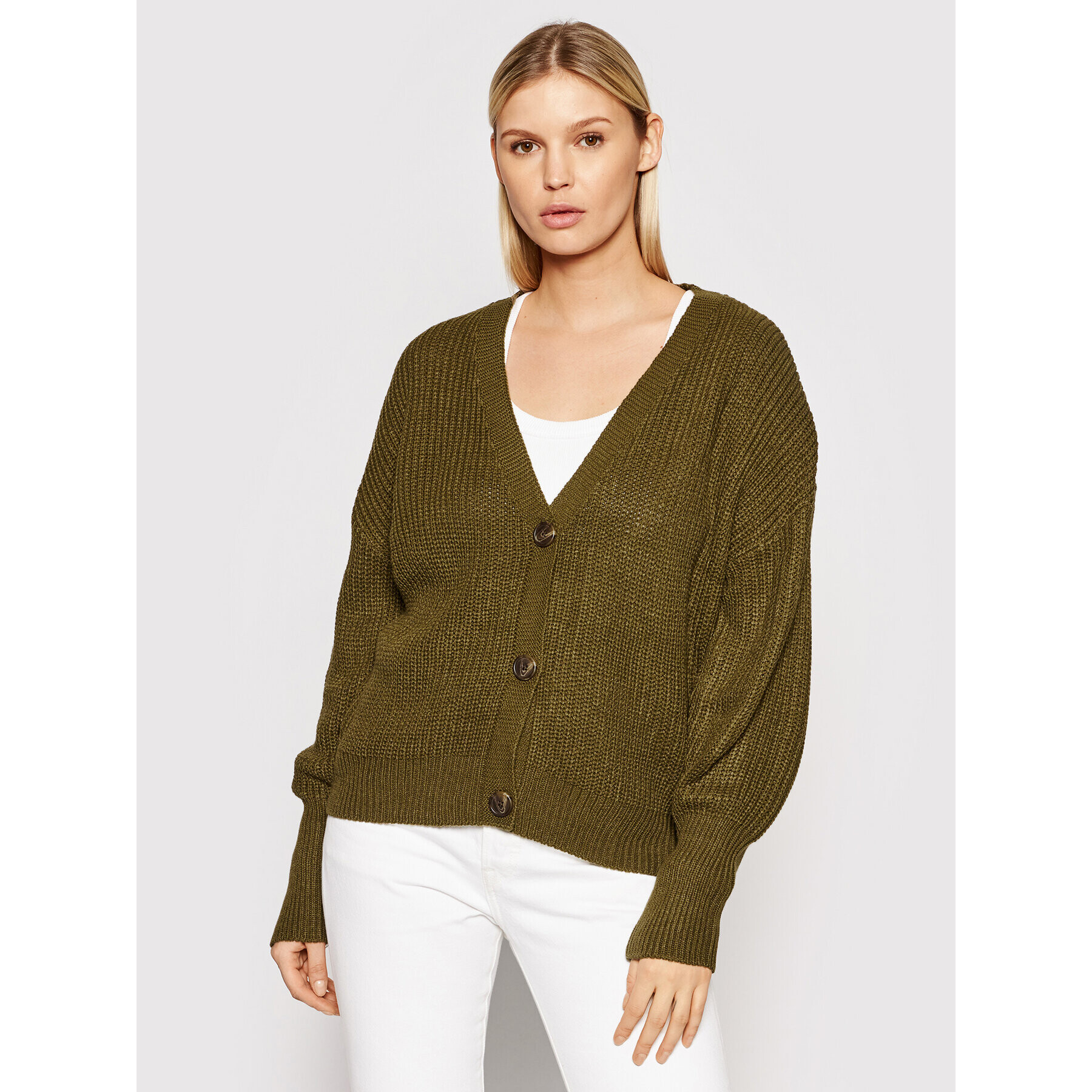 Vero Moda Kardigan Lea 10249632 Zelená Relaxed Fit - Pepit.cz