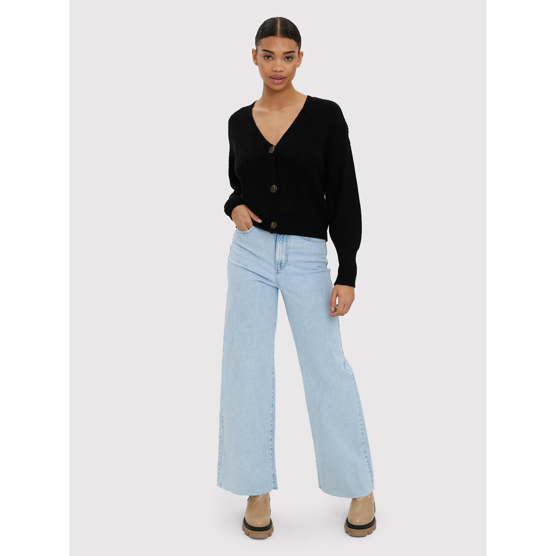 Vero Moda Kardigan Lea 10273853 Černá Relaxed Fit - Pepit.cz