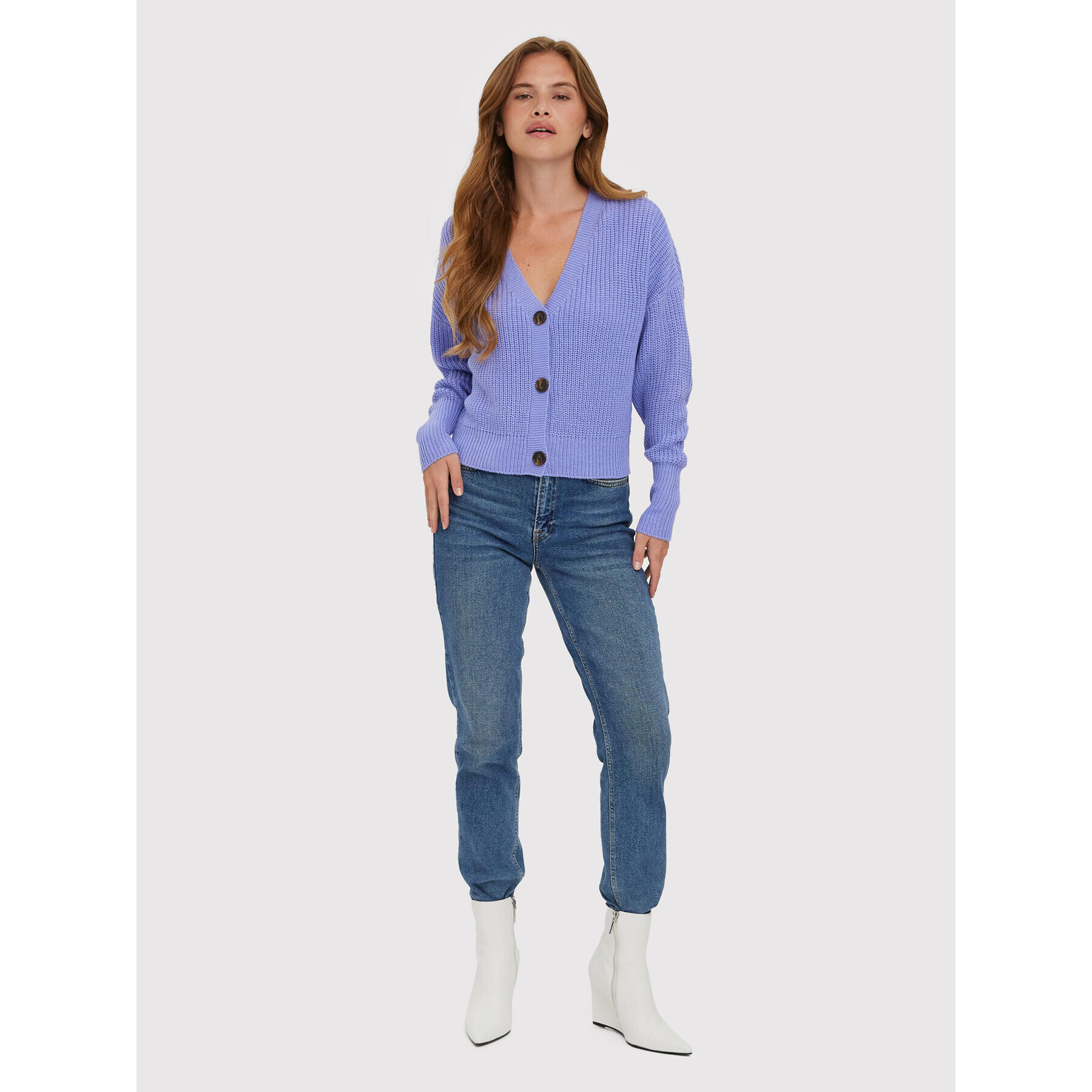 Vero Moda Kardigan Lea 10273853 Fialová Relaxed Fit - Pepit.cz