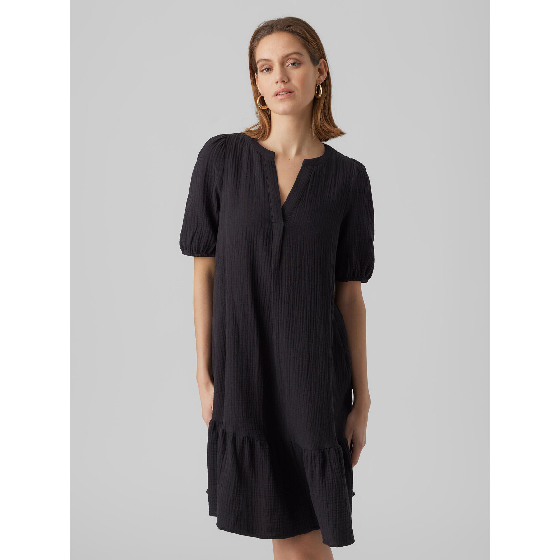 Vero Moda Každodenní šaty Natali 10279682 Černá Regular Fit - Pepit.cz