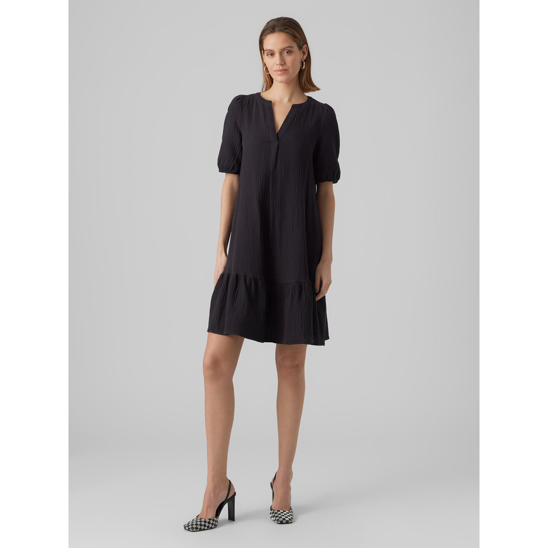 Vero Moda Každodenní šaty Natali 10279682 Černá Regular Fit - Pepit.cz