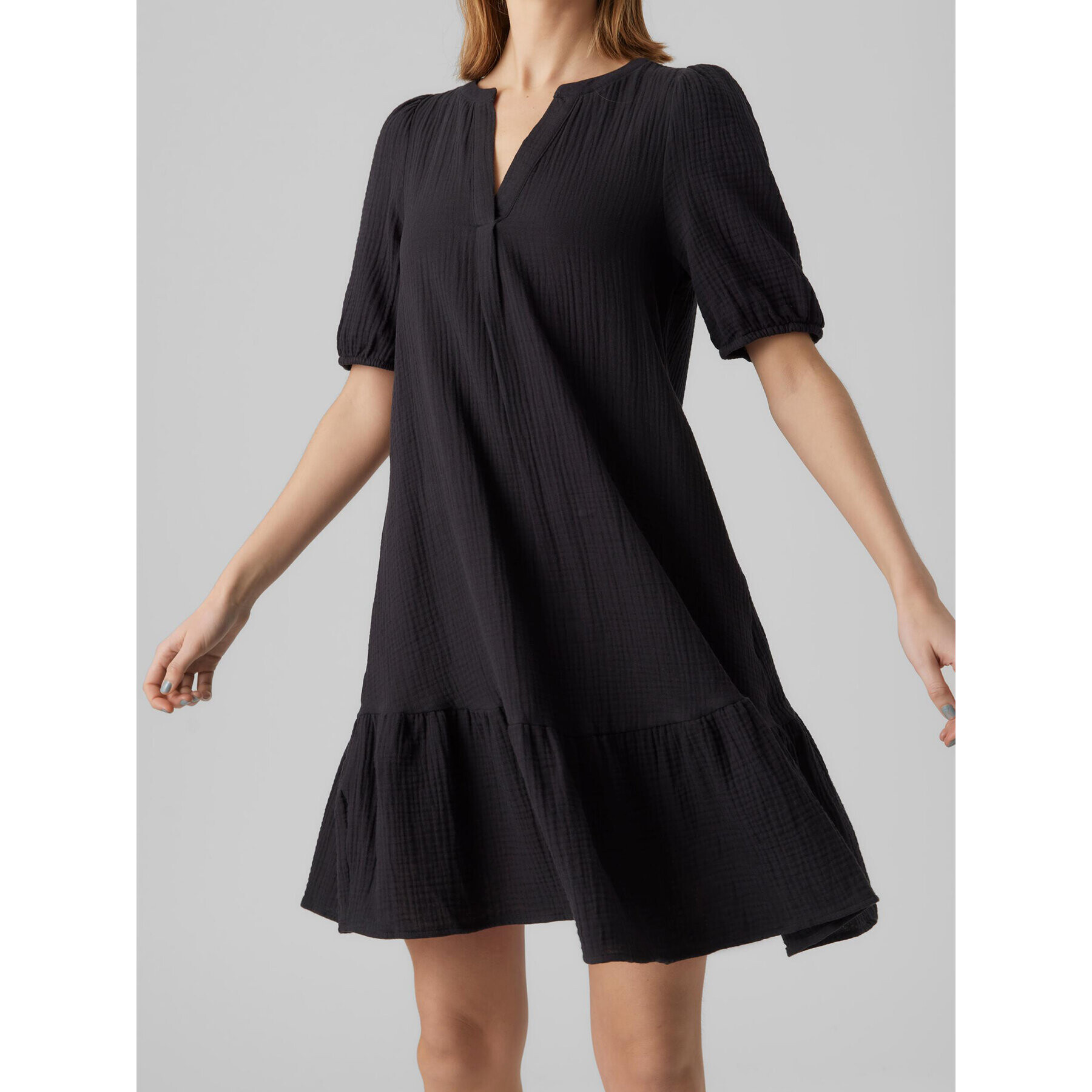 Vero Moda Každodenní šaty Natali 10279682 Černá Regular Fit - Pepit.cz