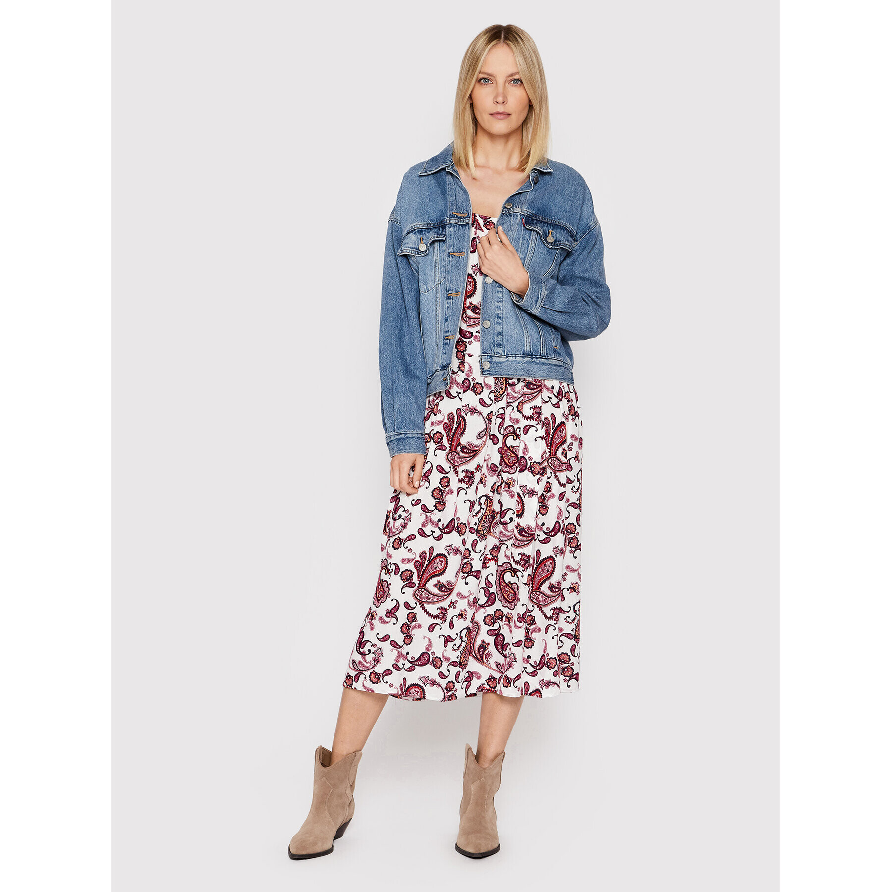 Vero Moda Každodenní šaty Peace 10266089 Bílá Regular Fit - Pepit.cz