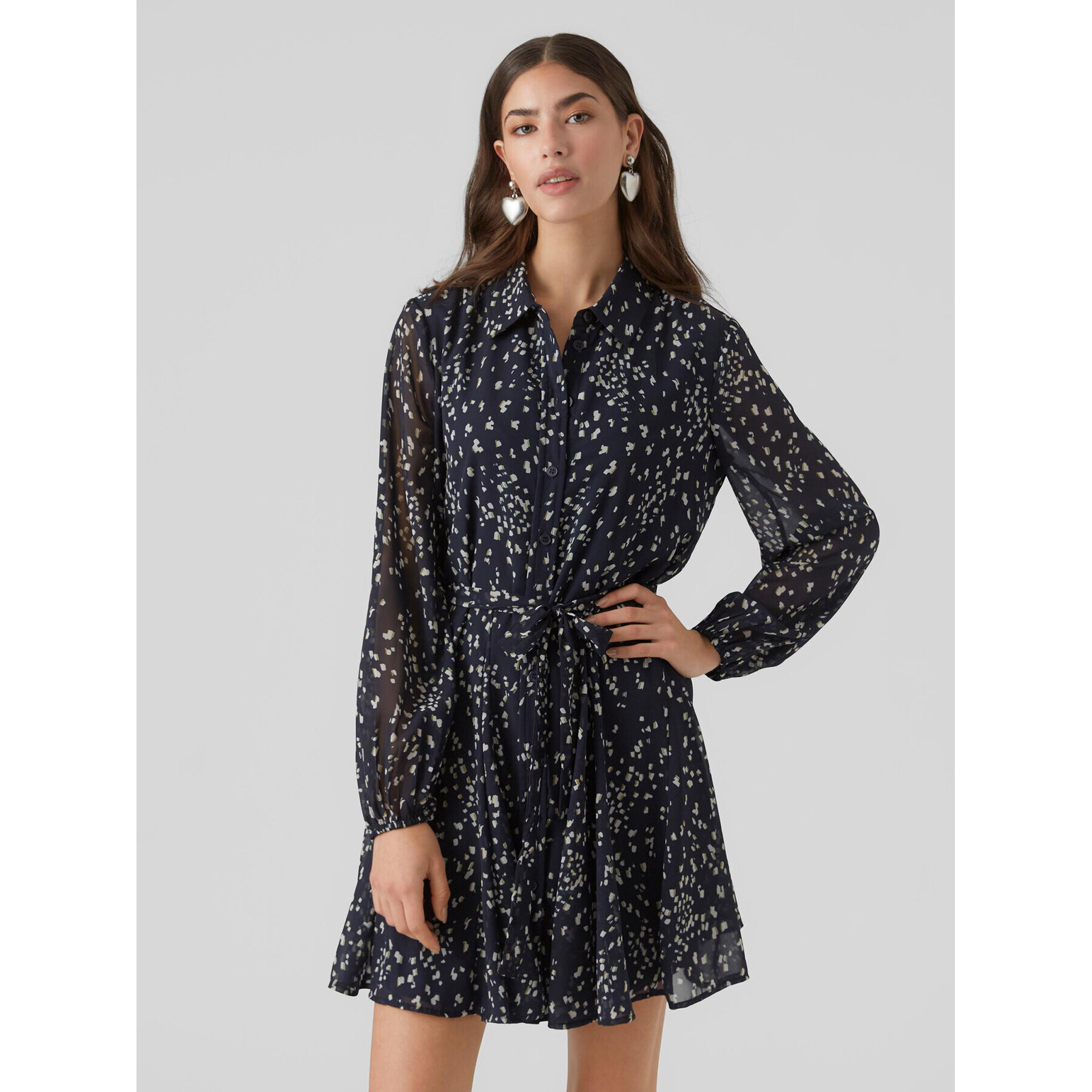 Vero Moda Košilové šaty 10299195 Tmavomodrá Regular Fit - Pepit.cz