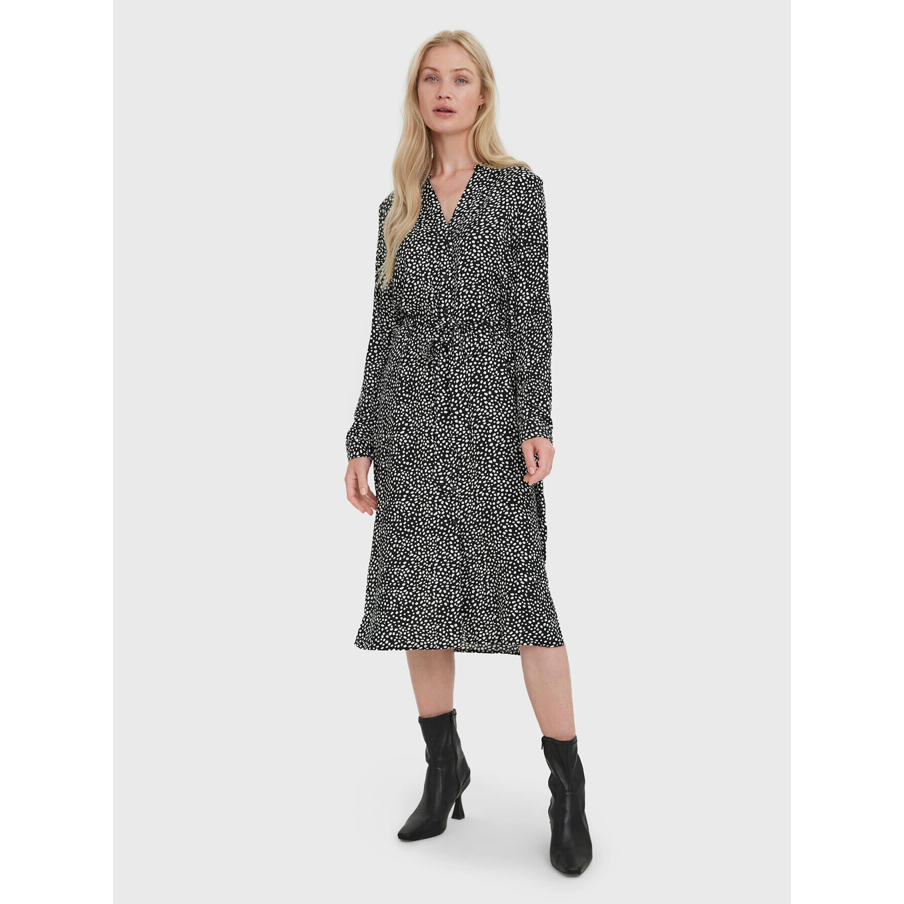 Vero Moda Košilové šaty Vica 10269173 Černá Regular Fit - Pepit.cz