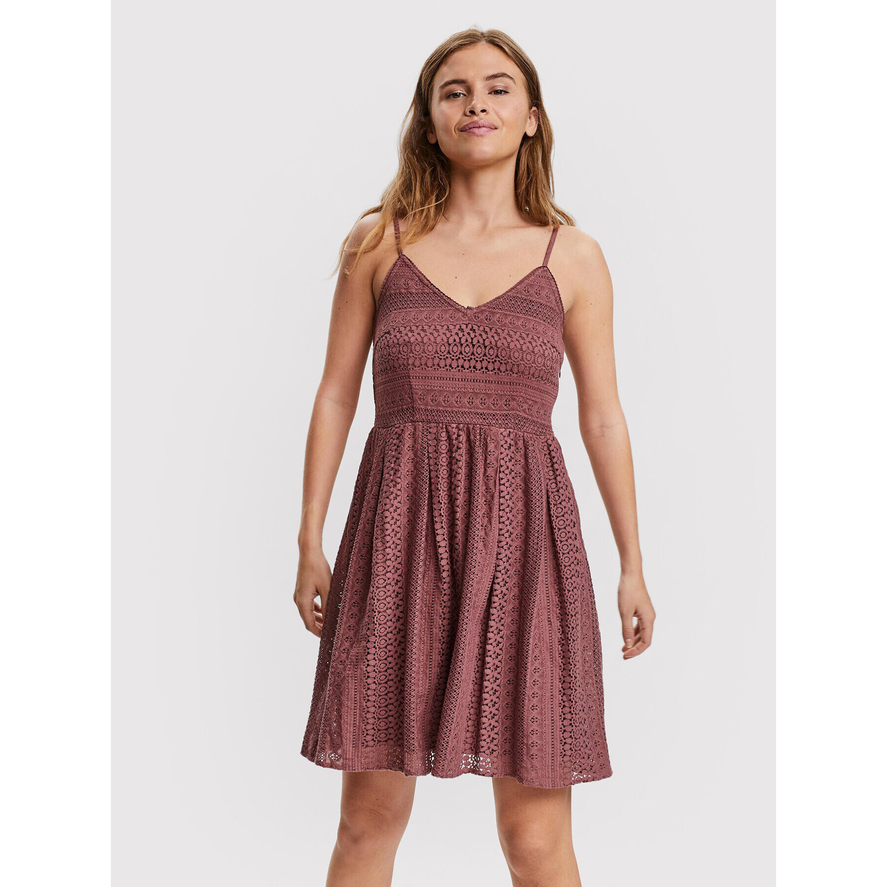 Vero Moda Letní šaty Honey 10220925 Bordó Regular Fit - Pepit.cz