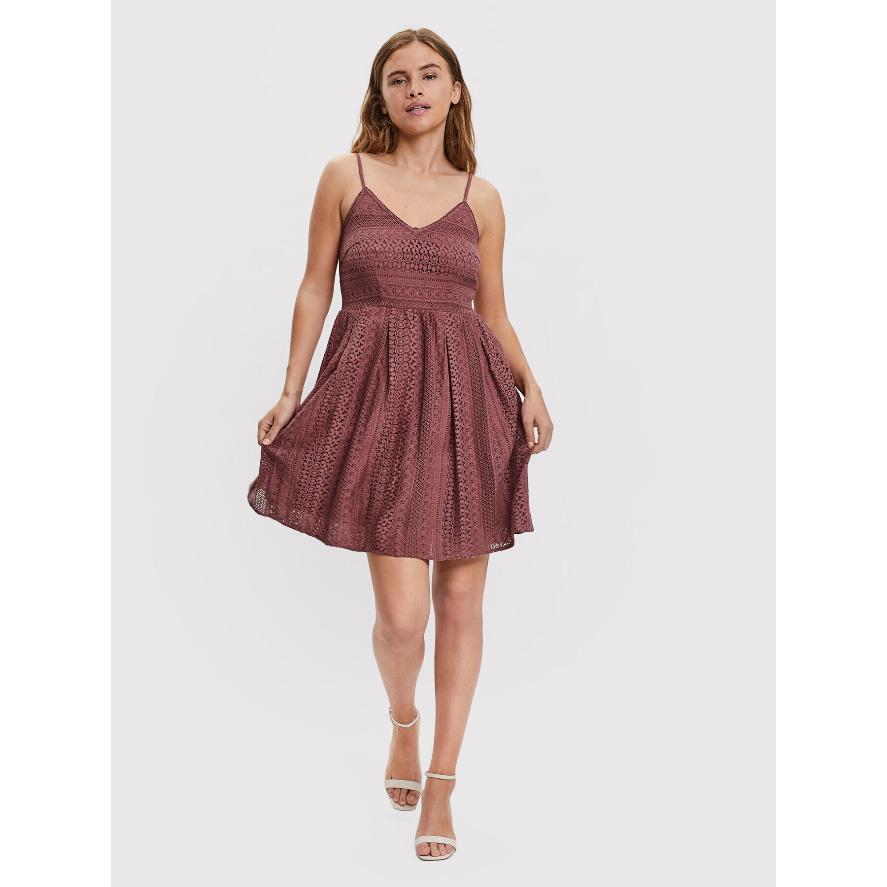 Vero Moda Letní šaty Honey 10220925 Bordó Regular Fit - Pepit.cz