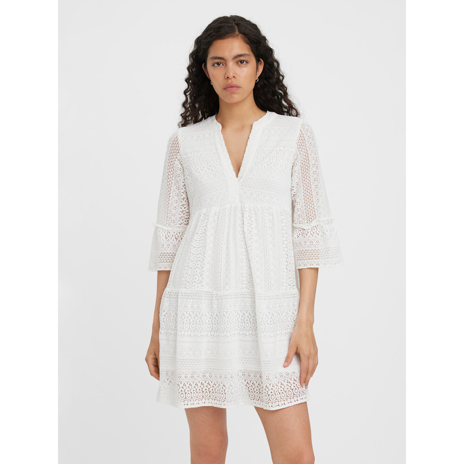 Vero Moda Letní šaty Honey 10275875 Bílá Relaxed Fit - Pepit.cz