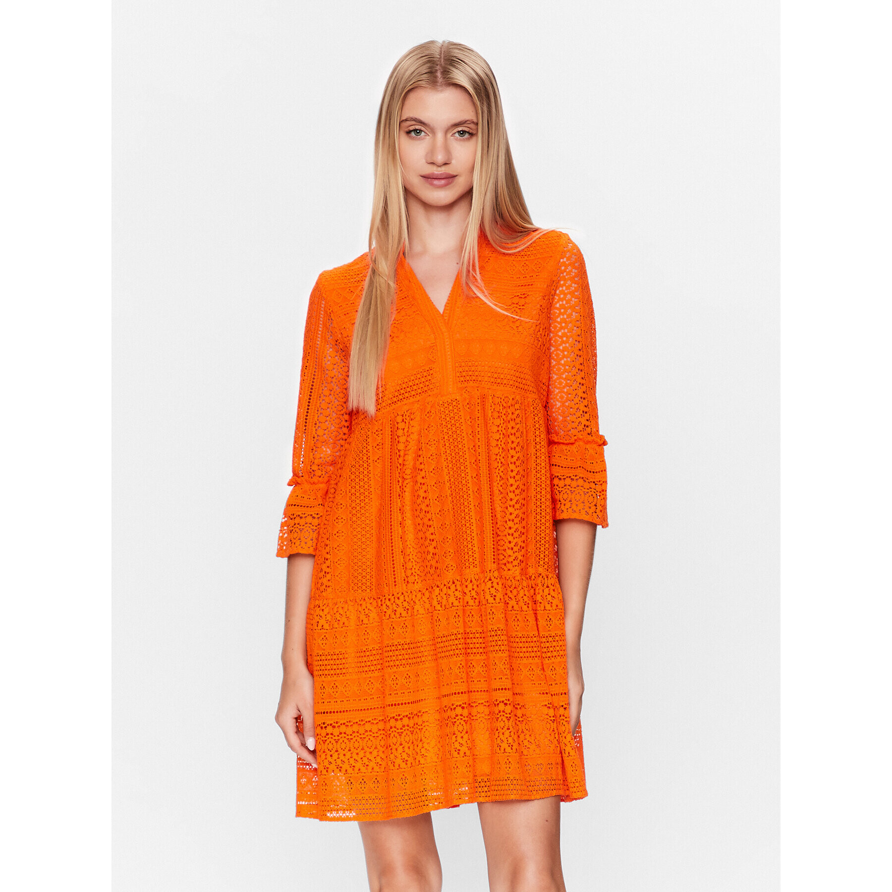 Vero Moda Letní šaty Honey 10275875 Oranžová Relaxed Fit - Pepit.cz