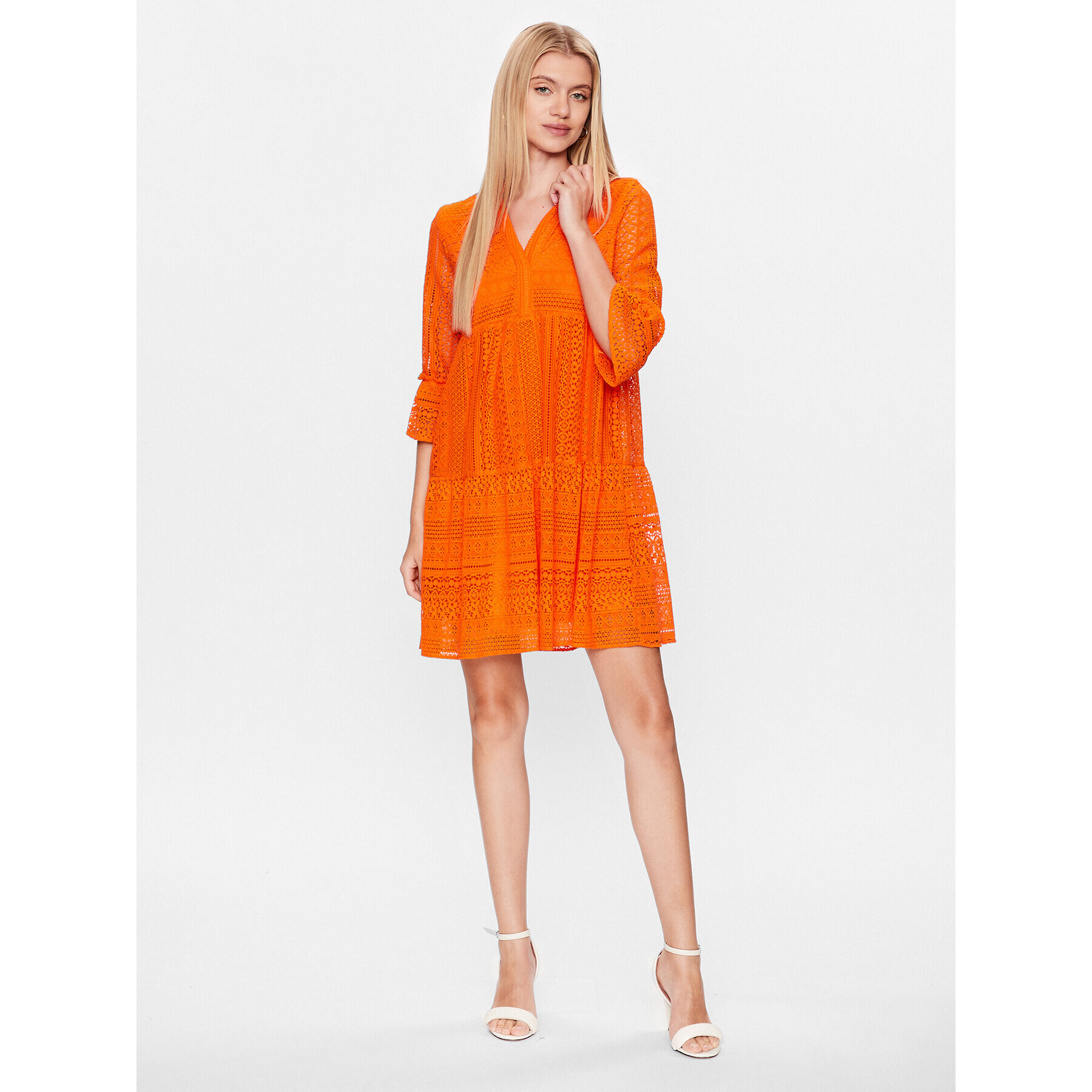 Vero Moda Letní šaty Honey 10275875 Oranžová Relaxed Fit - Pepit.cz