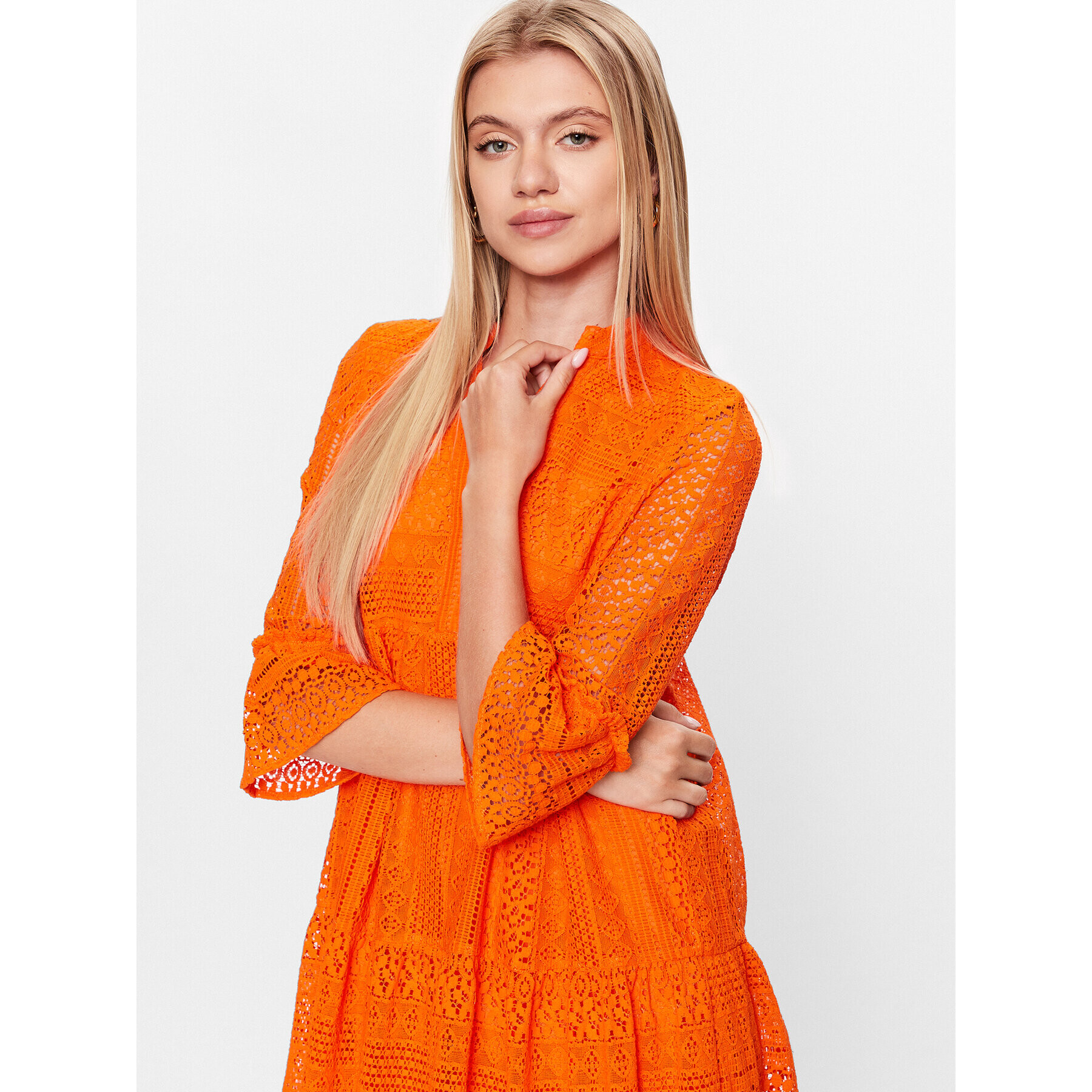 Vero Moda Letní šaty Honey 10275875 Oranžová Relaxed Fit - Pepit.cz