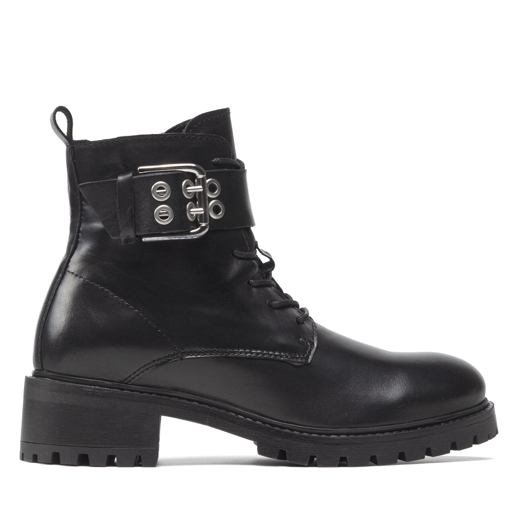 Vero Moda Polokozačky Vmrough Leather Boot 10264287 Černá - Pepit.cz