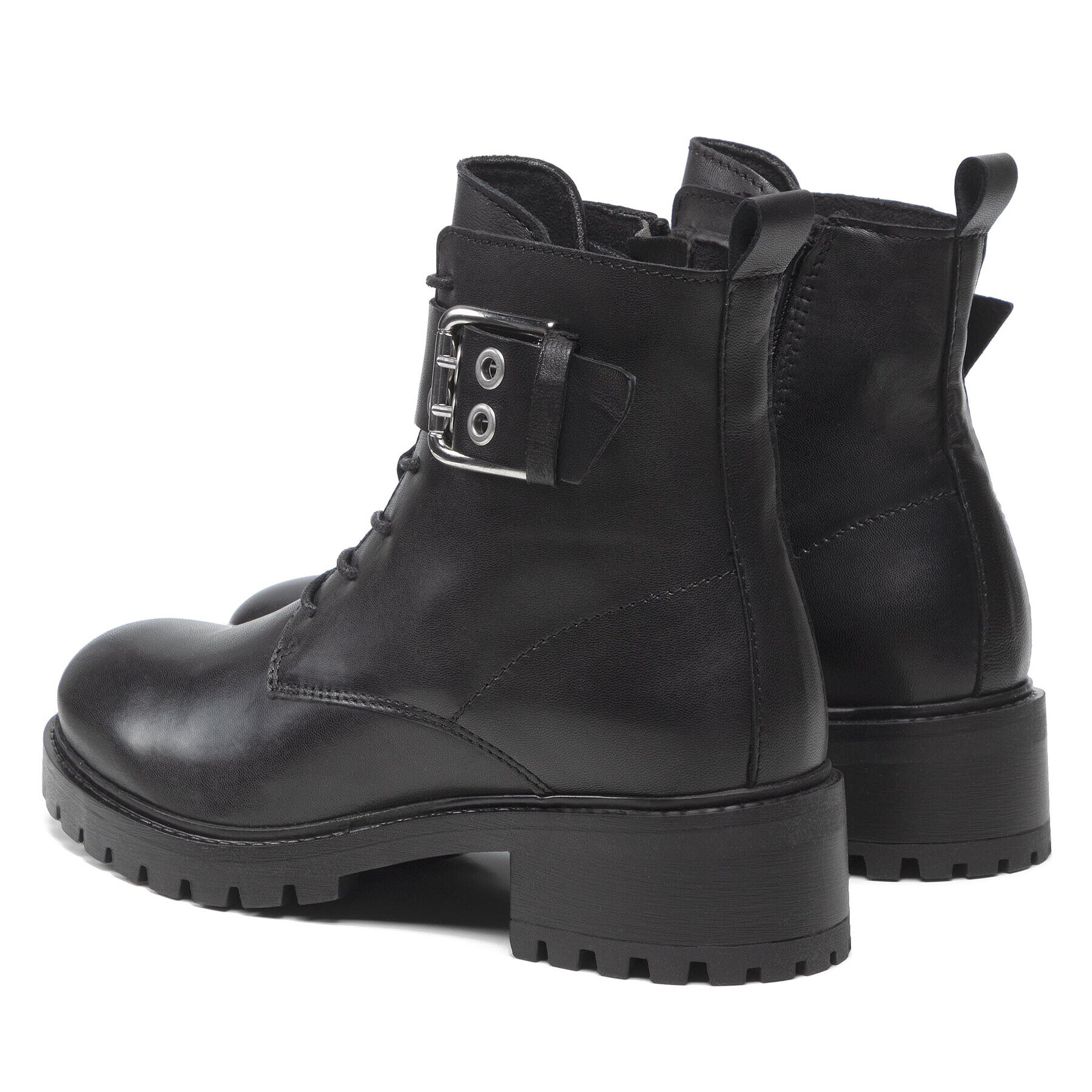 Vero Moda Polokozačky Vmrough Leather Boot 10264287 Černá - Pepit.cz