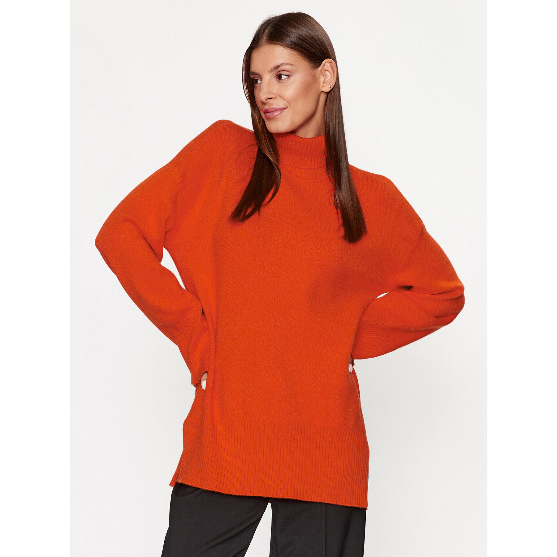 Vero Moda Rolák Goldneedle 10290626 Oranžová Relaxed Fit - Pepit.cz