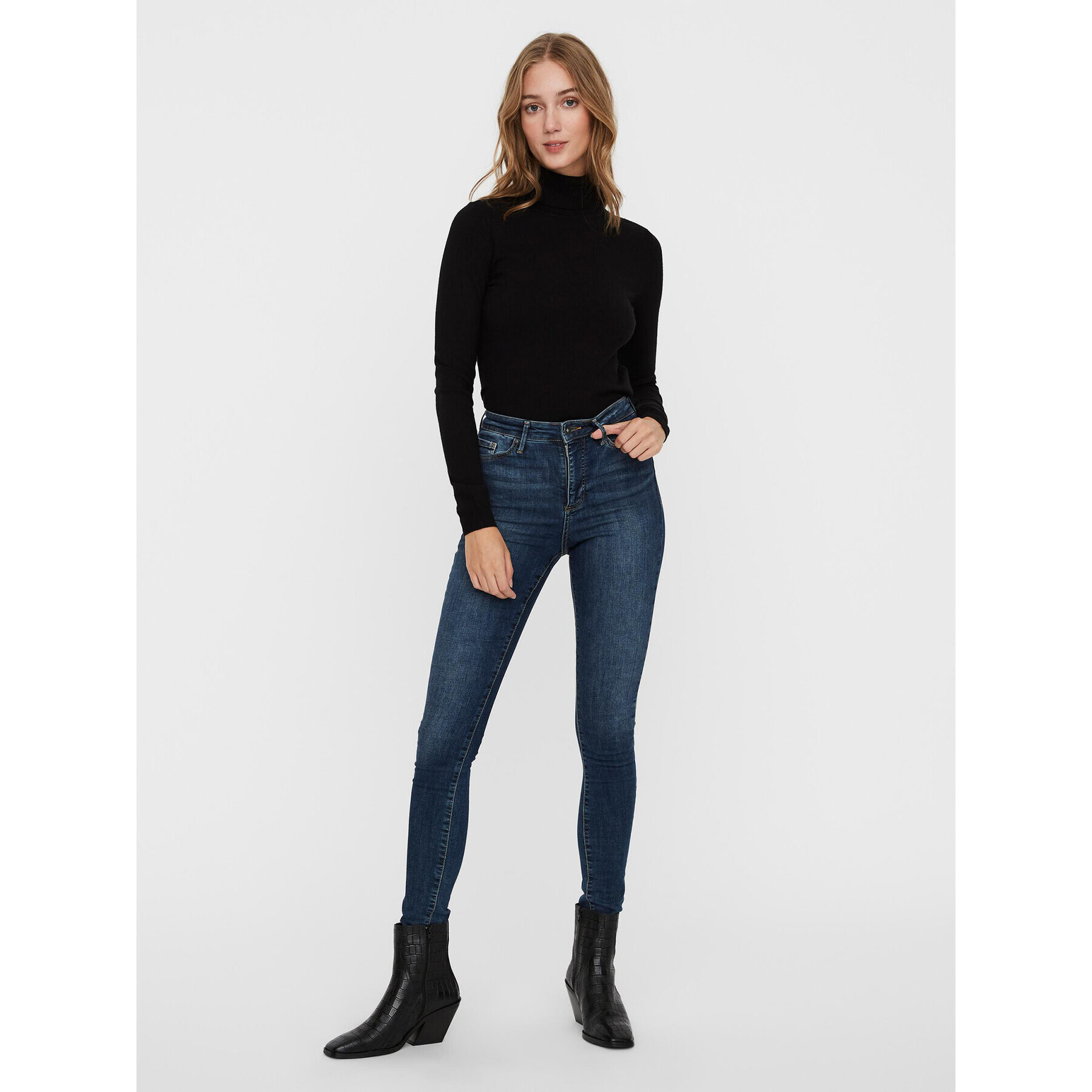 Vero Moda Rolák Happiness 10238127 Černá Regular Fit - Pepit.cz