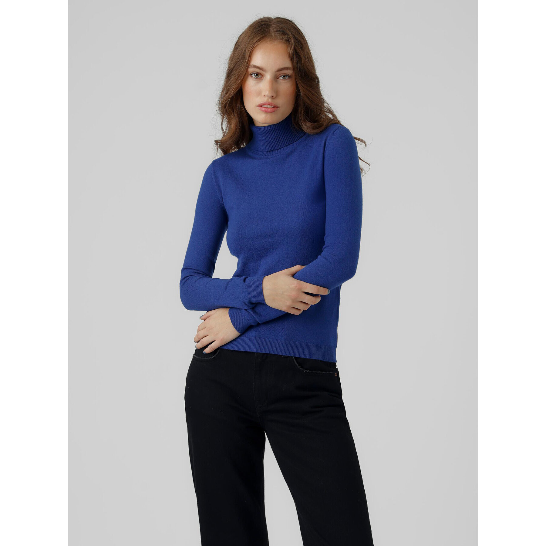 Vero Moda Rolák Happiness 10238127 Modrá Regular Fit - Pepit.cz