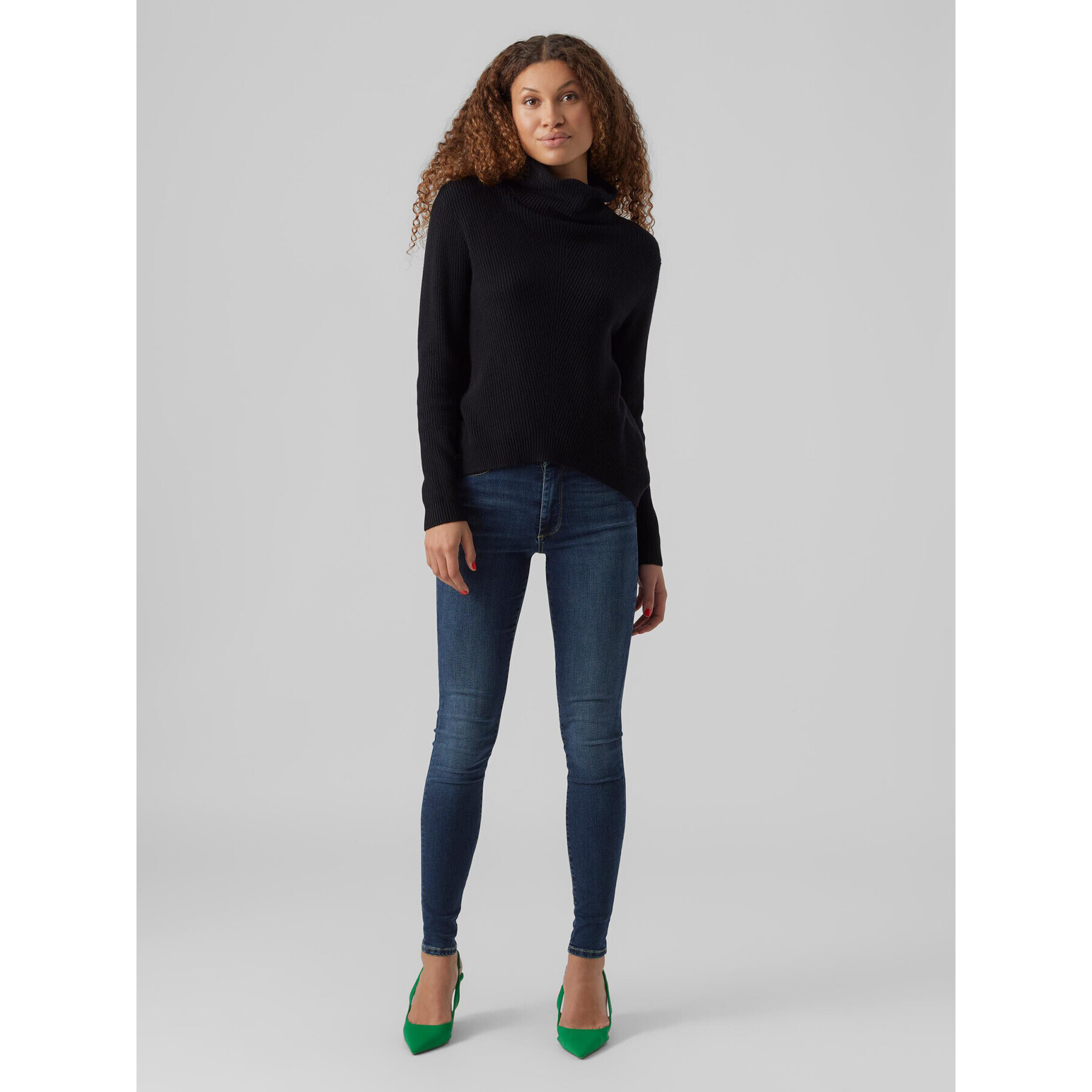 Vero Moda Rolák Holly 10268920 Černá Relaxed Fit - Pepit.cz